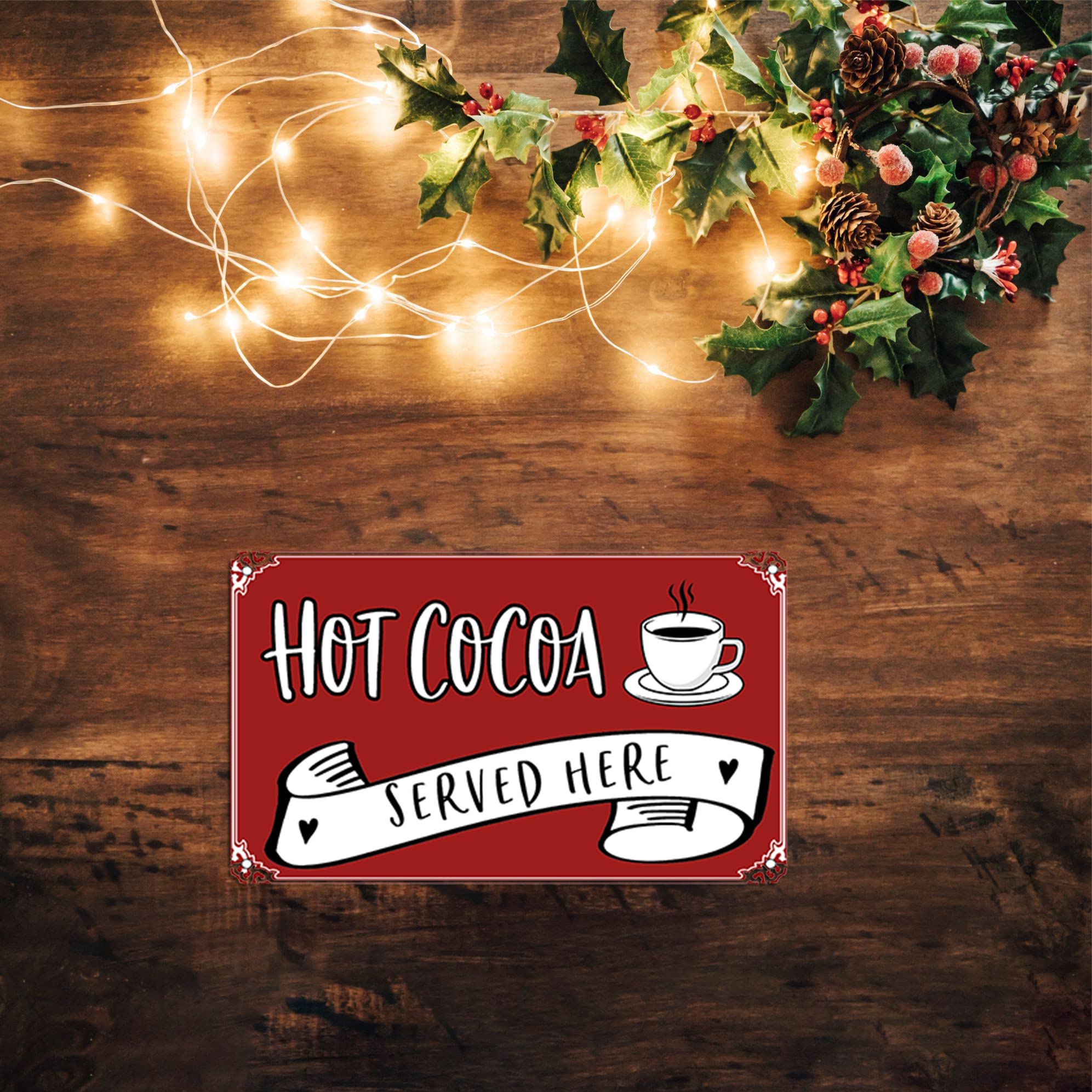 Hot Cocoa Served Here ヴィンテージ ブリキ看板 ホットココアサイン