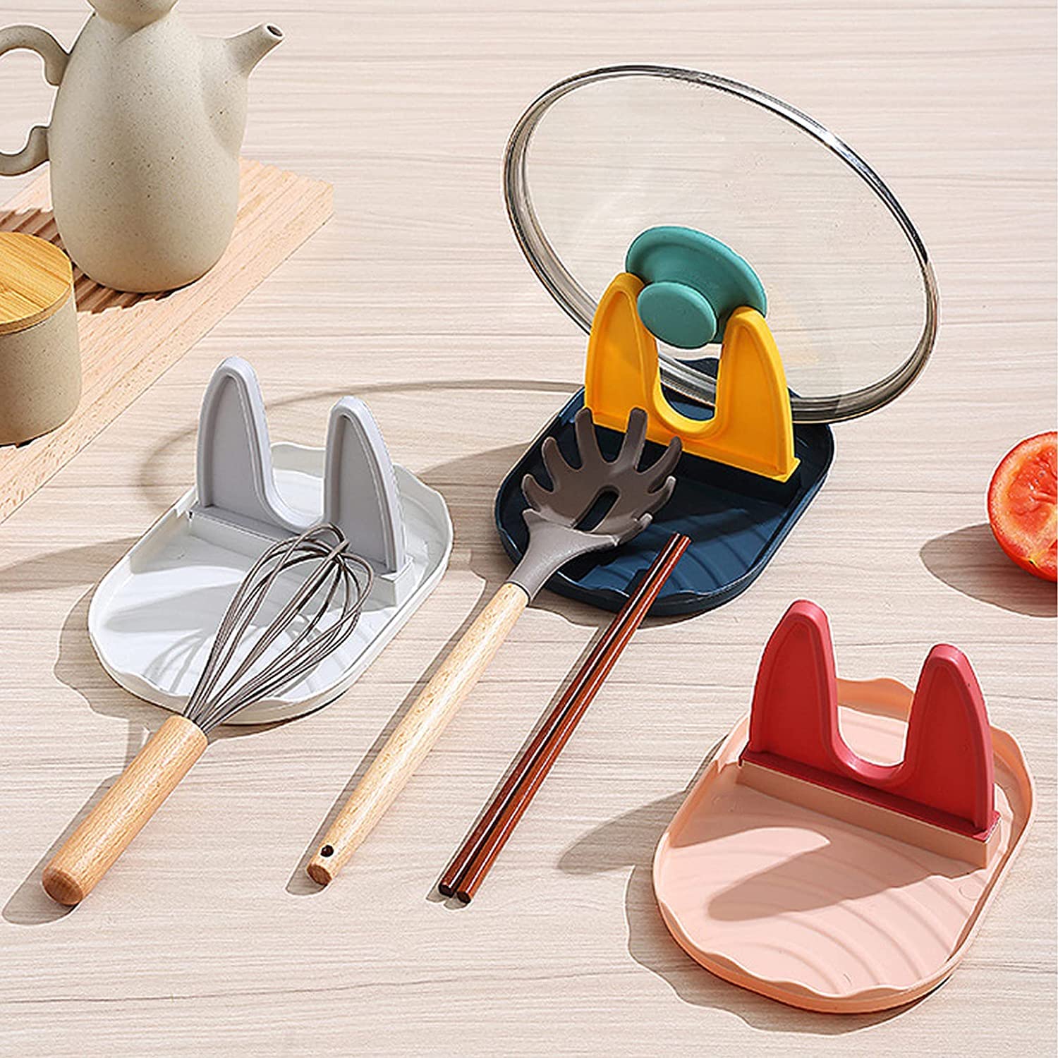 Amazon.co.jp: Eoitushy 鍋蓋スタンド 3点セット お玉スタンド