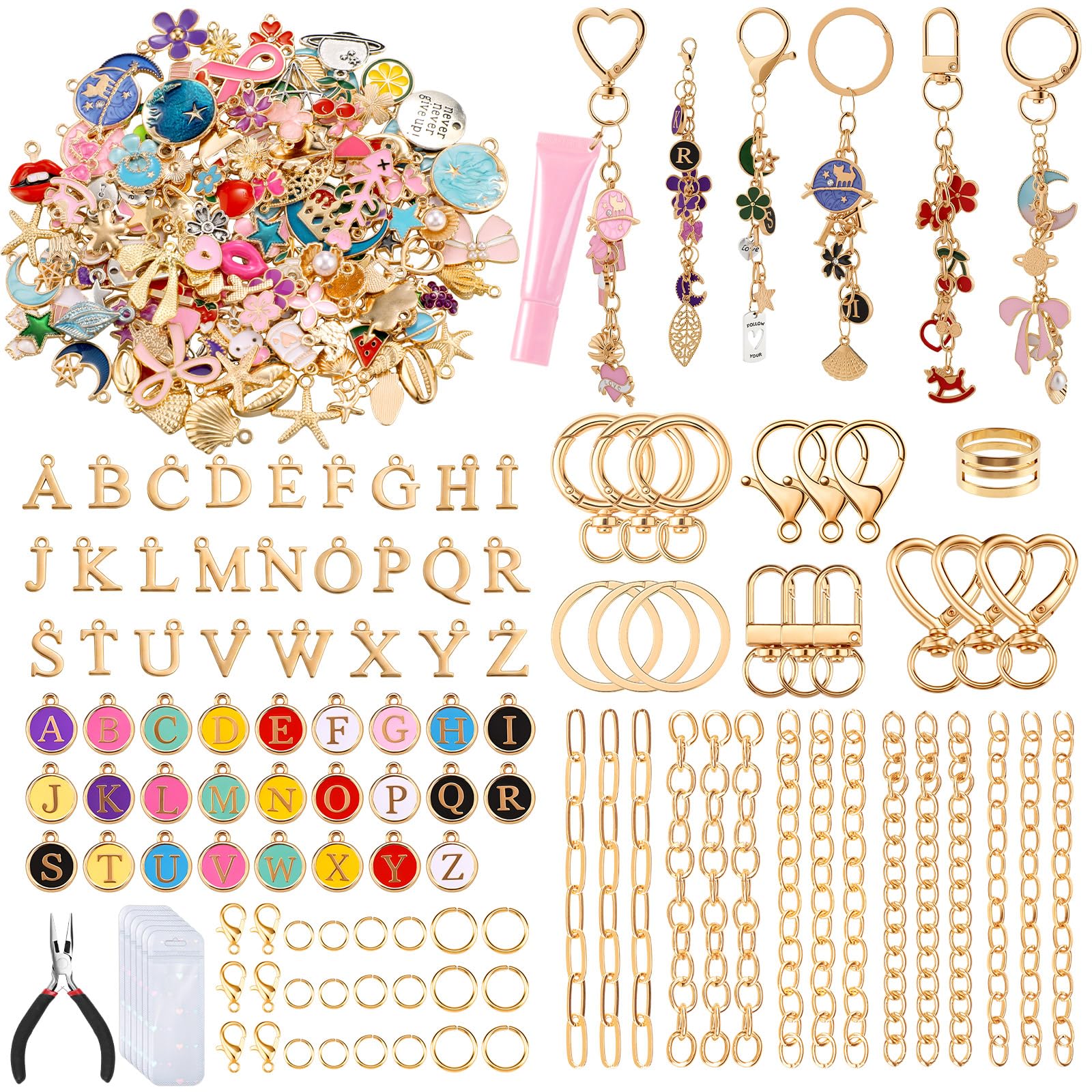 DIY Lip Gloss Keychain Kit - 900 Pieces! -1