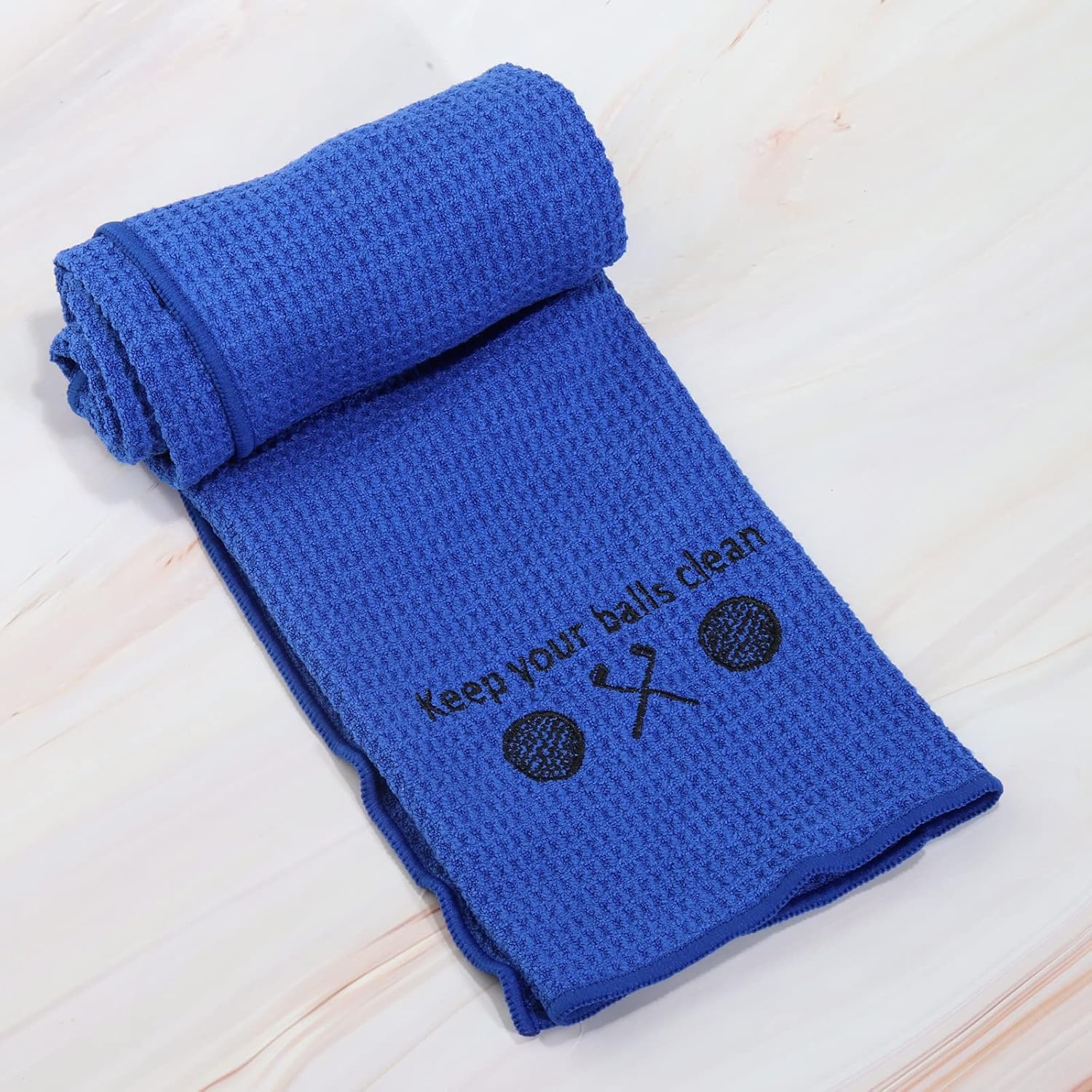 review ZJXHPO Golf Towel Keep Your Balls Clean Embroidered Golf Towels with Clip Golf Lover Towel Gift for Father Boyfriend Husband (Balls Clean)