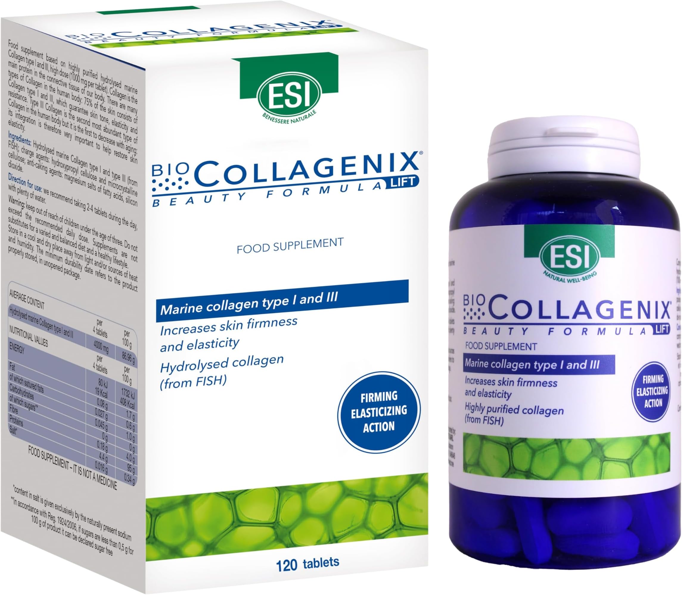 ESI Biocollagenix - Integratore Alimentare Anti Age, 120 Compresse