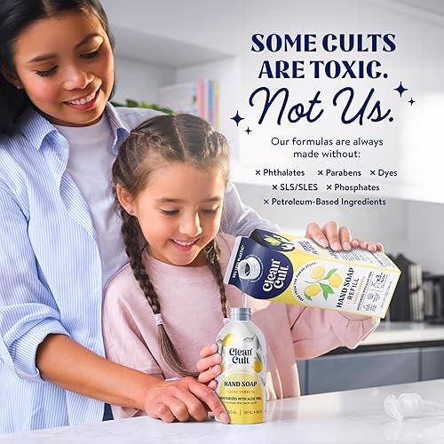 Miniatura 4 de Cleancult - Recambios de jabón líquido para manos - Verbena de limón - Hecho con mezcla de aloe vera y aceites esenciales - Nutre e hidrata la piel