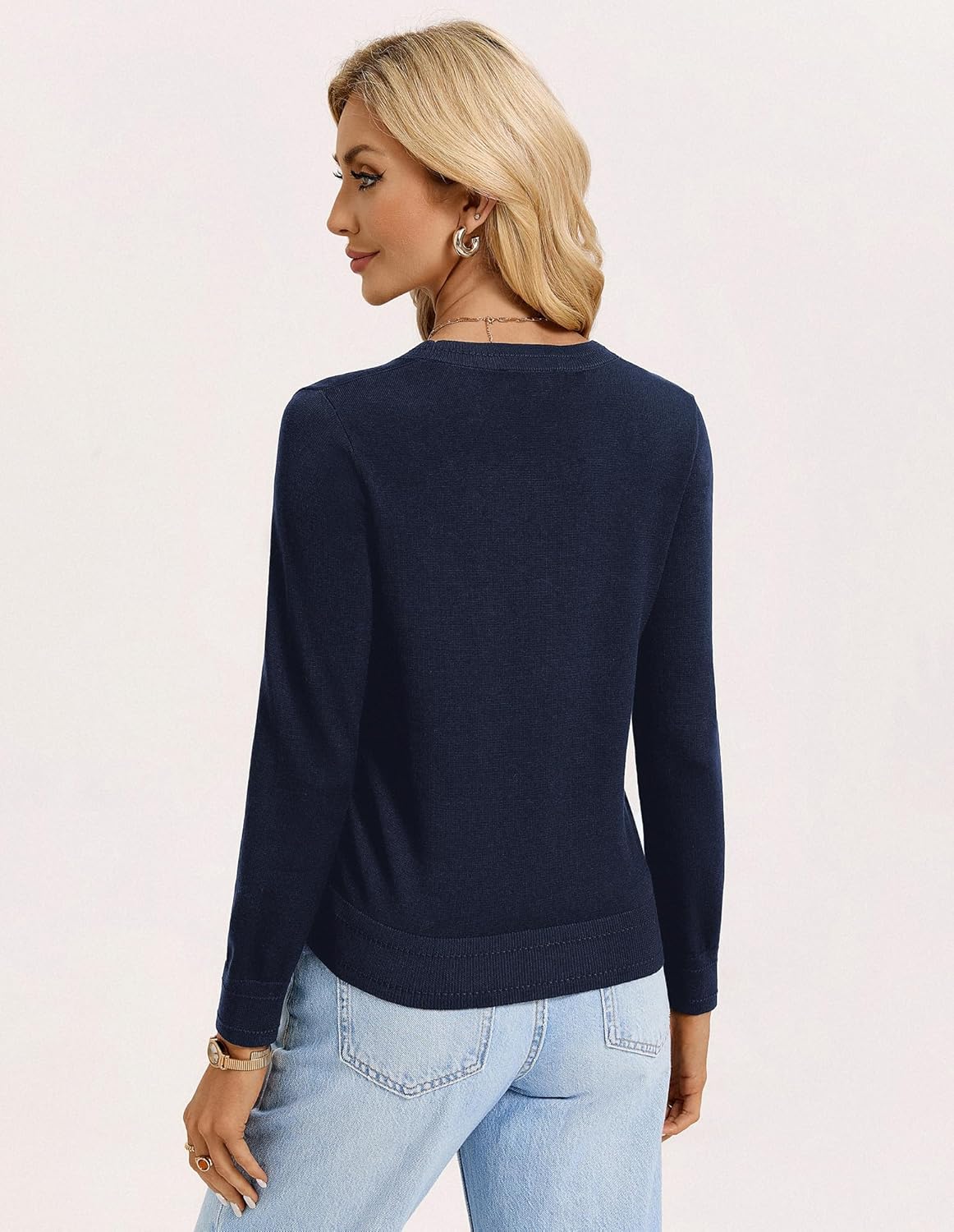 GRACE KARIN Womens Lightweight Cardigan Sweaters Trendy Button Up V-Neck Knit Cardigans Shrug Spring Fashion Clothes - Image 4