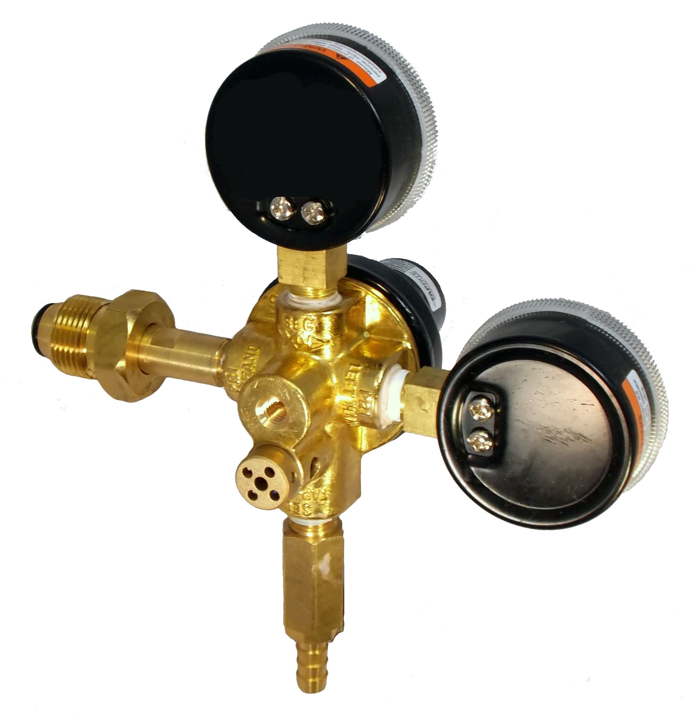 Taprite Primary Keg Brass Beer Regulator With Commercial Pressure Gauge (Dual Gauge 742HPN)