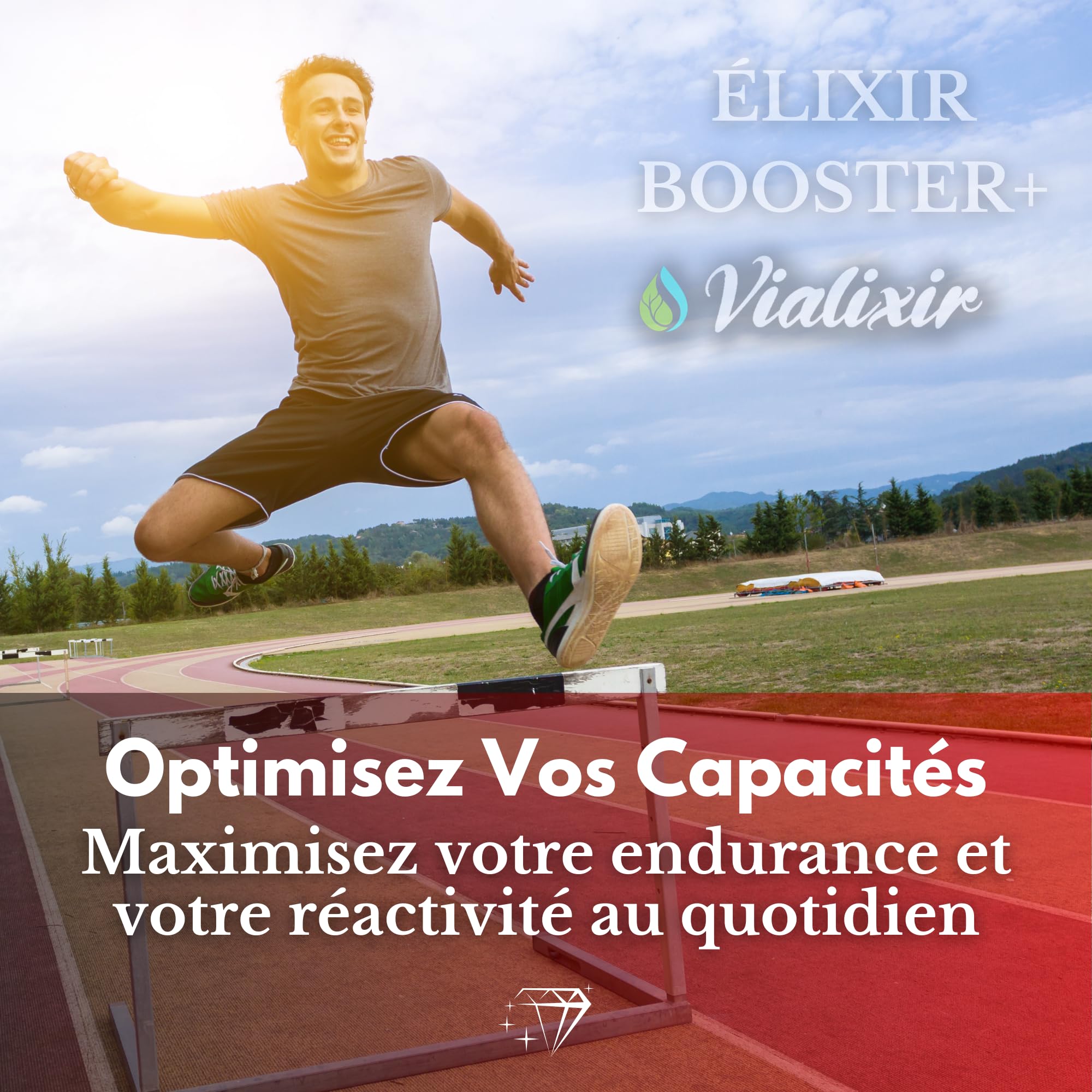 Extrait de Ginseng Rouge de Corée | Extra Fort 6000mg/jour 60 Gélules | Énergie, Vigueur, Circulation Sanguine Concentration | Panax Meyer 10:1 + Eleuthérocoque + Rhodiola | Qualité Française Vialixir