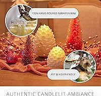 Vista 12 de Luminara Pinecone - Velas sin llama, con acabado marrón tiza, figuras de cono de pino, velas LED sin perfume, funcionan con pilas, con temporizador