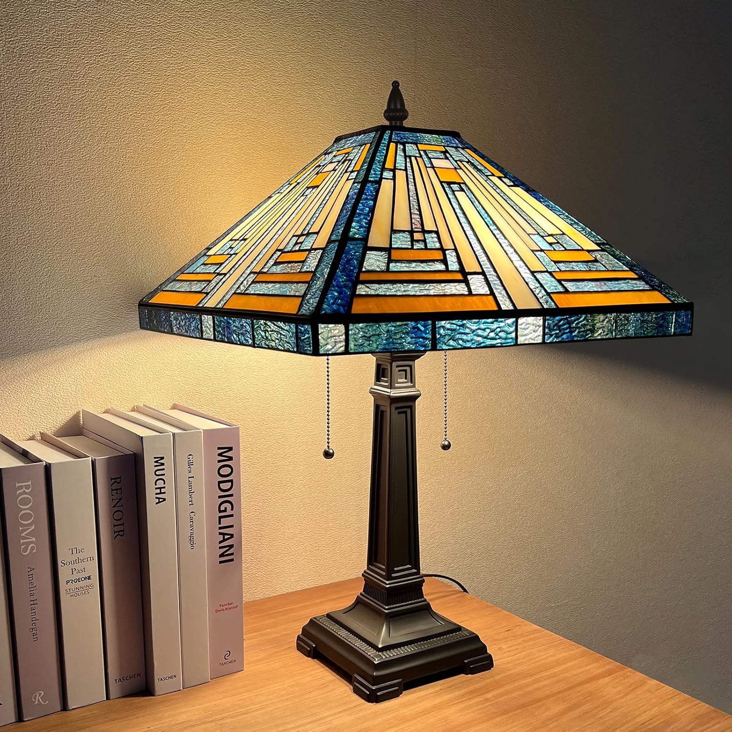 ARTZONE Tiffany Table Lamp [2Lights][W16''xH23''], Tiffany Table