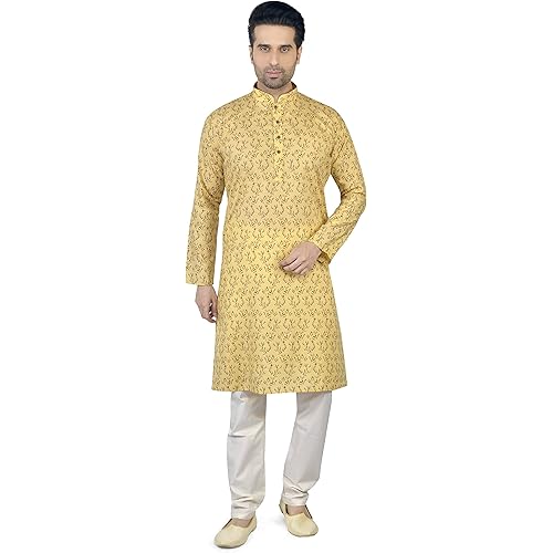 Tathastu Mens Cotton Kurta Pyjama Set