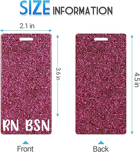 Miniatura 10 de Plifal RN BSN Badge Buddy Card Holder Enfermería Accesorios de Enfermería Registrada Bachillerato de Ciencias en Enfermería Brillantina Rojo