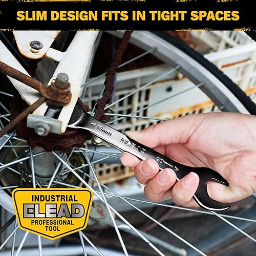 Miniatura 8 de Juego de llaves superfinas de extremo abierto  10 piezas métricas de 0.217-1.063 in  Diseño delgado niquelado  5.5, 7, 8, 9, 10, 11, 12, 13, 14, 15,