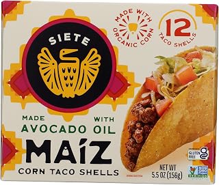 Siete Family Foods Corn Taco Shells 5.5 oz - Clean Ingredients, No Hydrogenated Fats, HFCS or Bleached Flour