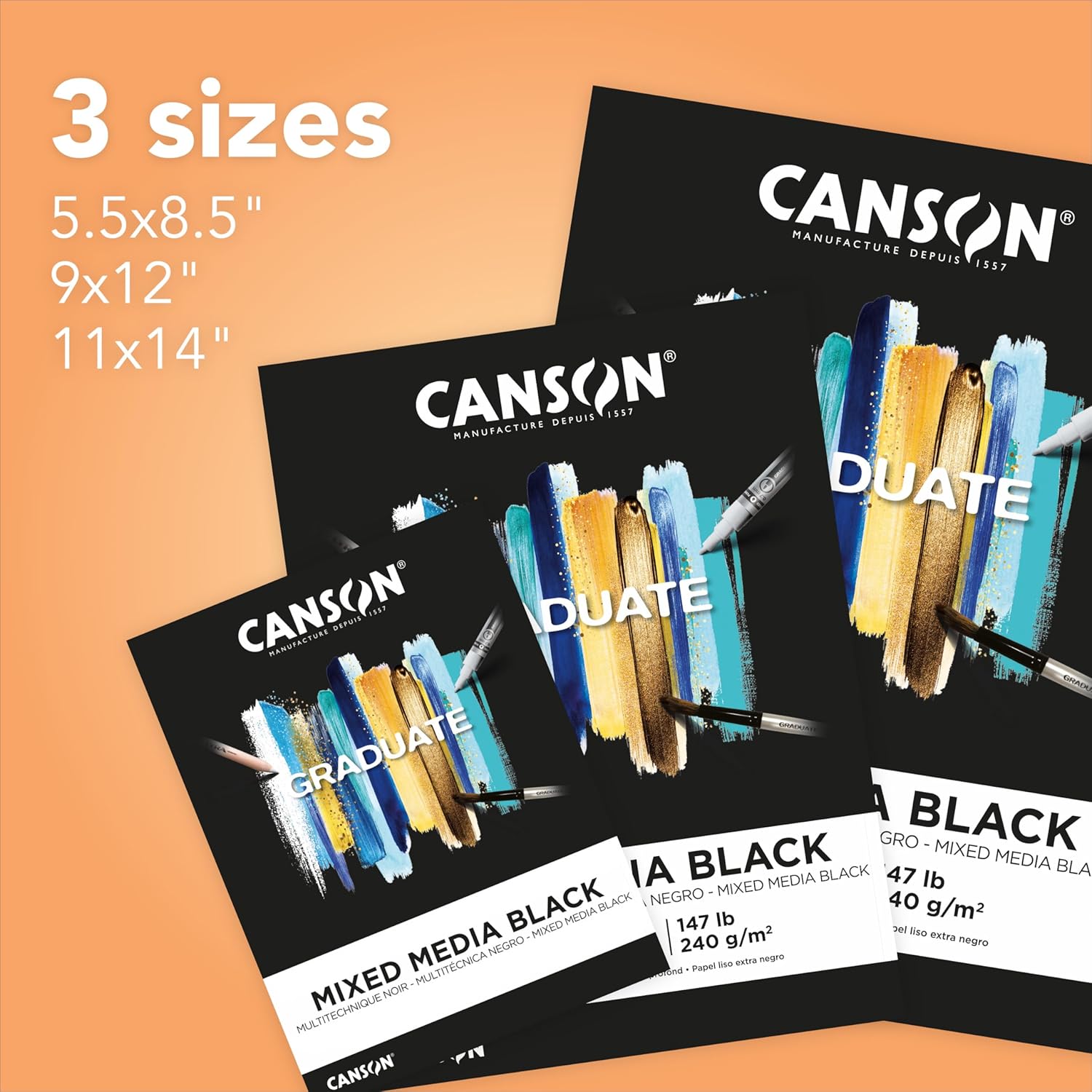 Canson Graduate Paper Pad, Black