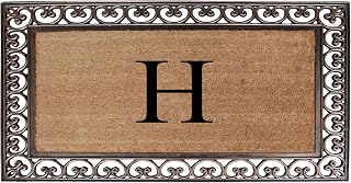 A1HC Natural Coir Monogrammed Doormat Heavy Duty Front Door Mat 30"x48", H