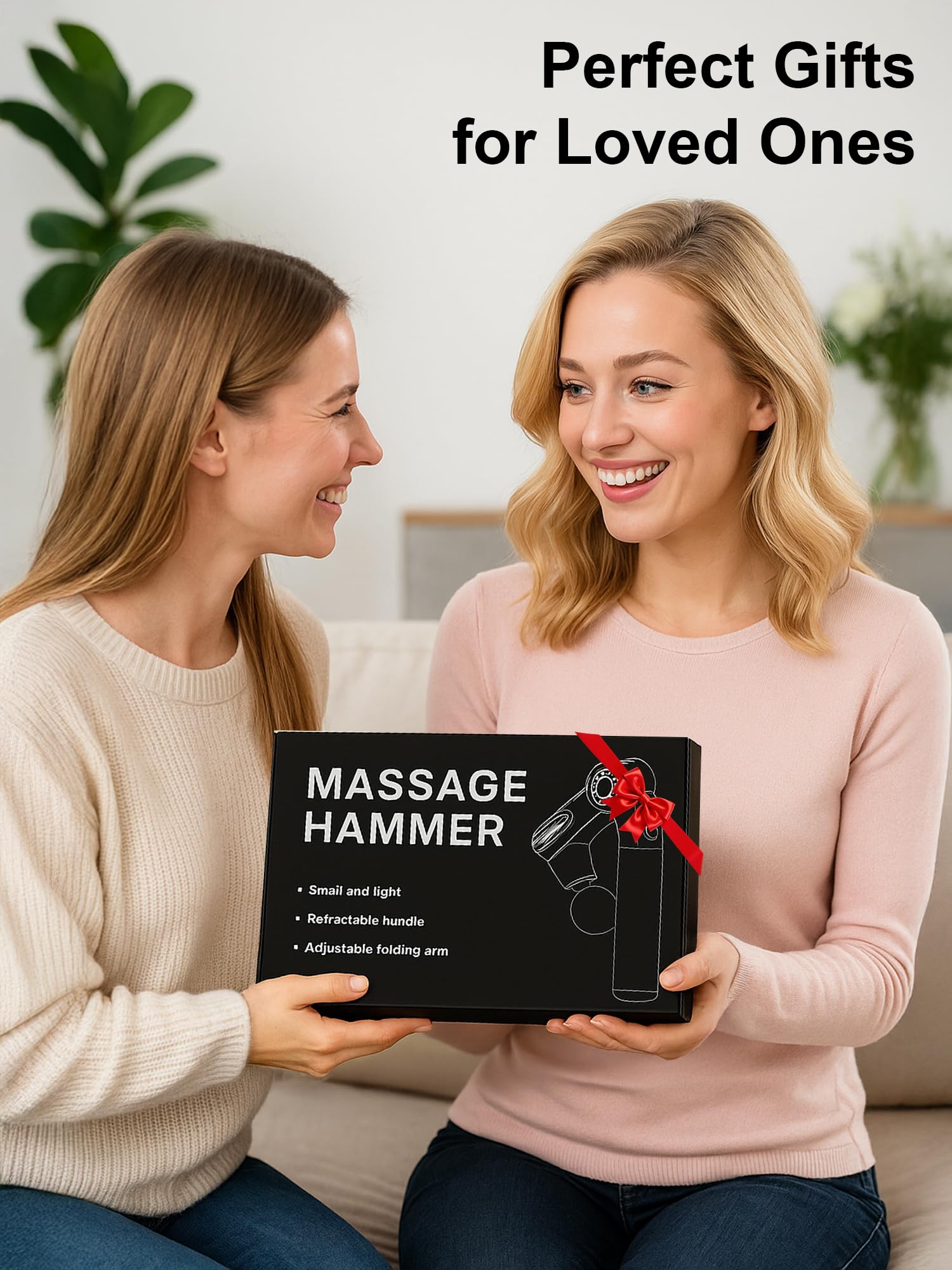 Masajeador de cuello y espalda para aliviar el dolor de tejido profundo, pistola de masaje de percusión de mano, 5 velocidades y 4 cabezales de masaje, regalo perfecto para mujeres, padre, madre
