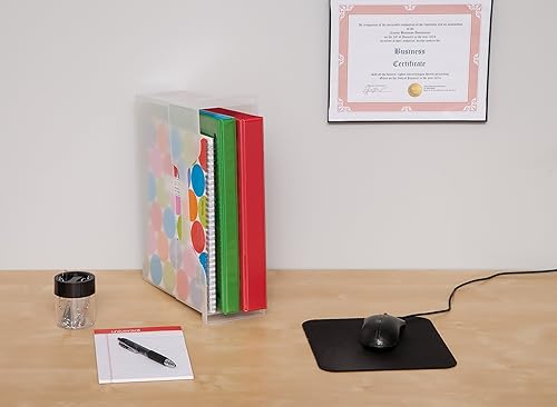 Miniatura 7 de IRIS Caja de archivos de escritorio portátil pequeña de Estados Unidos con tapa abierta, paquete de 6, asas laterales, carpetas de archivos