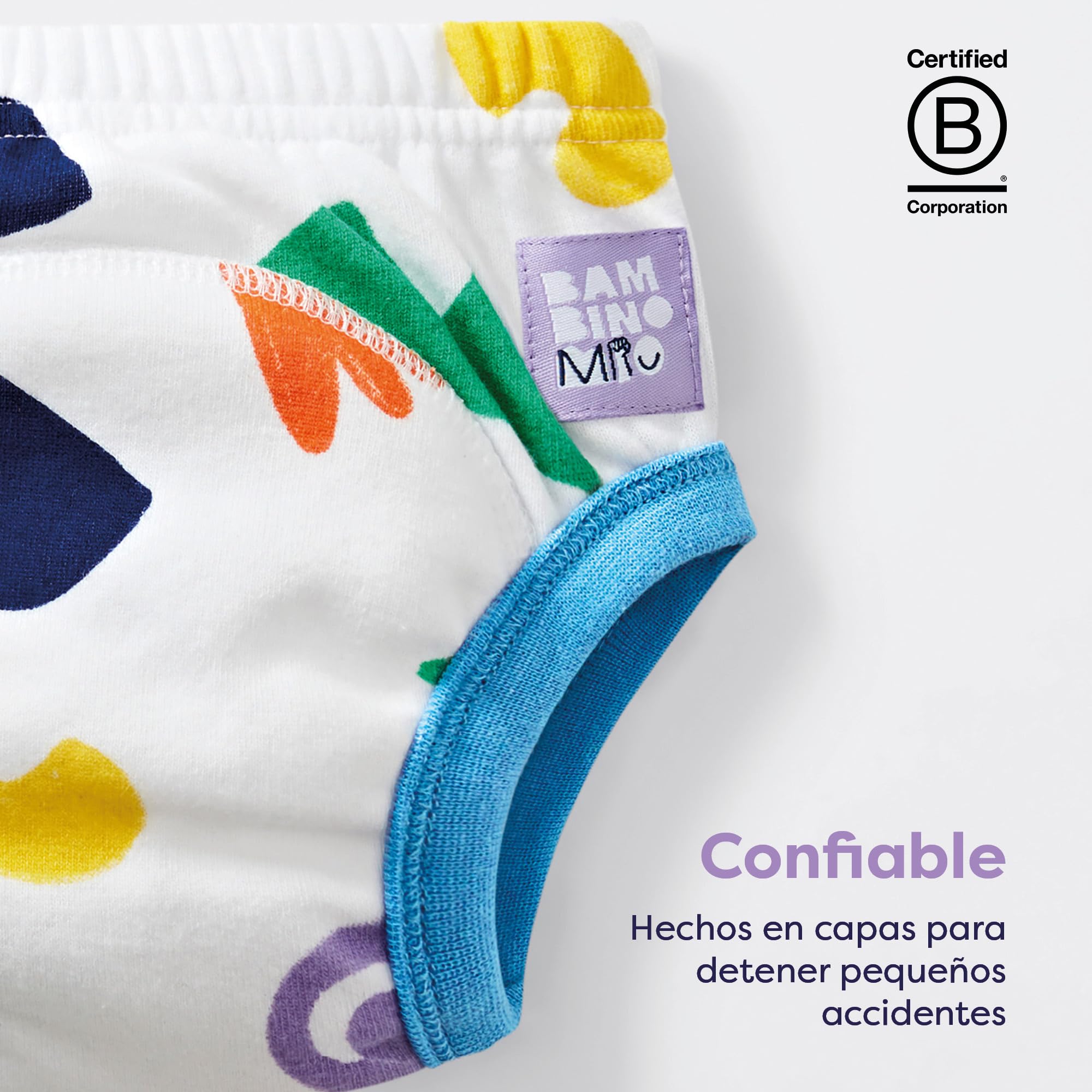 Bambino Mio Calzoncillos de aprendizaje reutilizables para bebé y niño pequeño, Pack de 3, 2-3 años, Dinos valientes, niños y niñas, ropa interior para dejar el pañal