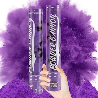 WERISE Purple Powder Cannon Popper, 12 Inch Biodegradable Smoke Cannon for Birthday, Graduation Celebration and Halloween Party - 2 Pack
