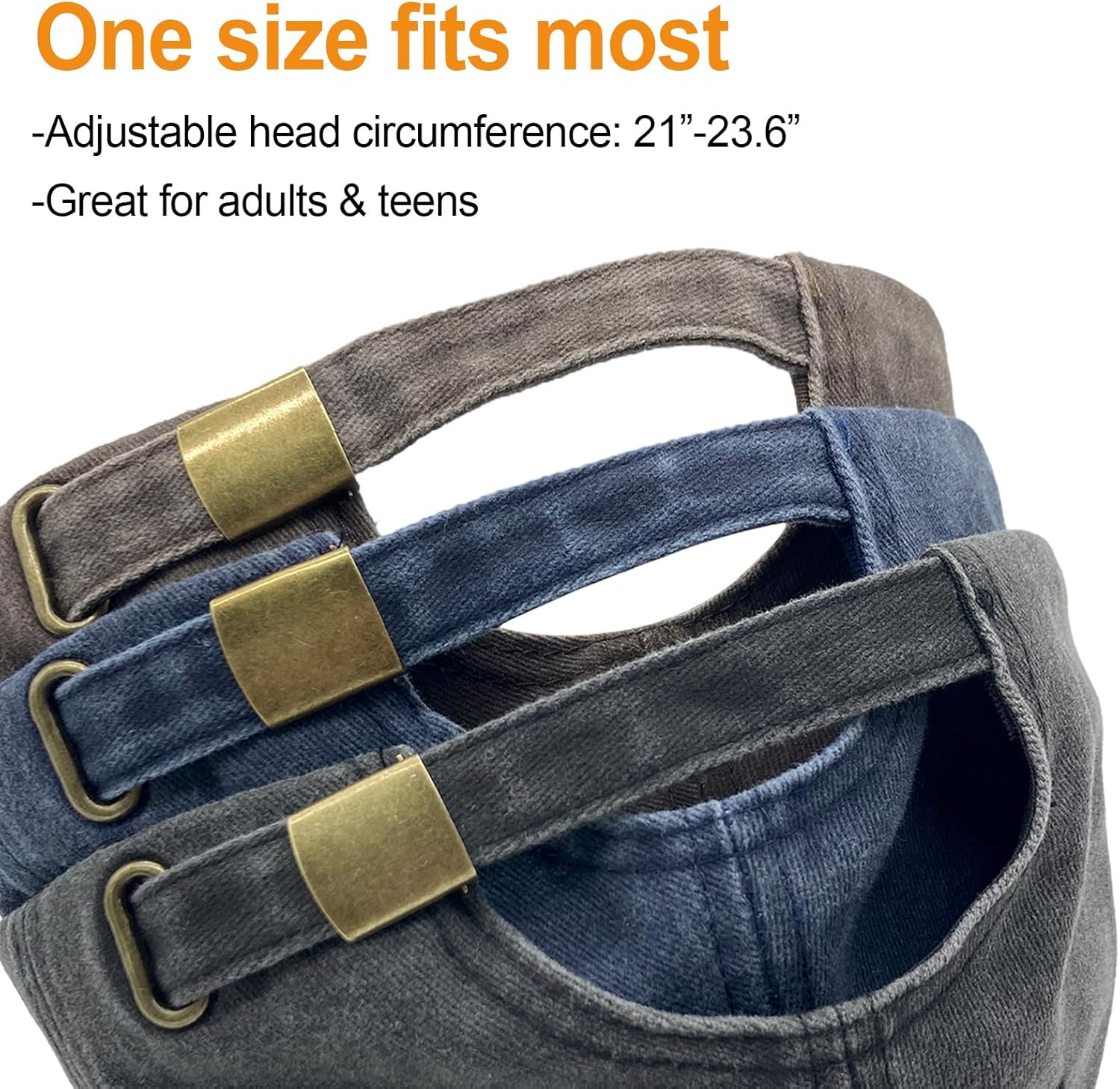 MINYJHZ 3 Packs Washed Plain Baseball Cap, Retro Adjustable Unstructured Cotton Dad Hats Gift for Men/Women - Image 3