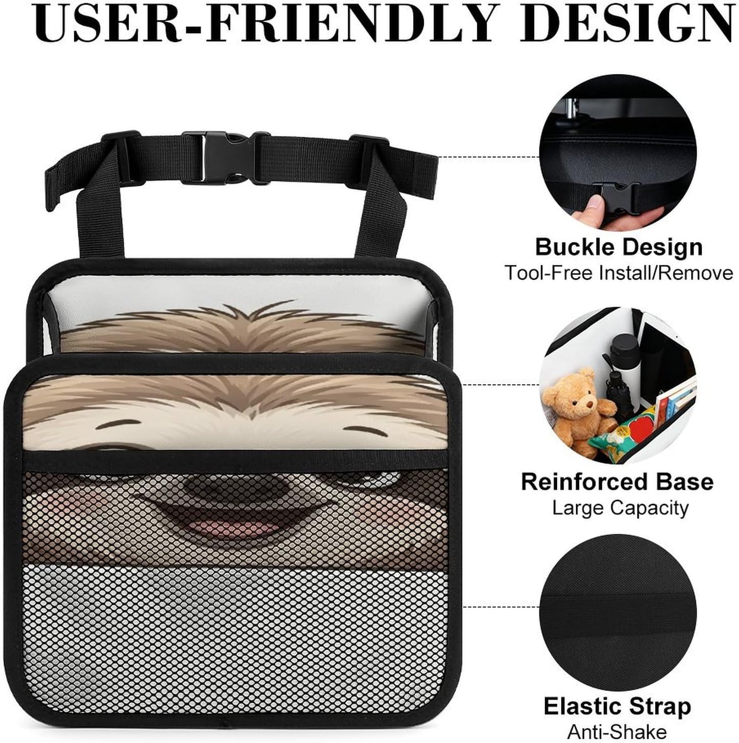 Cute Sloth Car Seat Organizer with Storage Pockets image 4