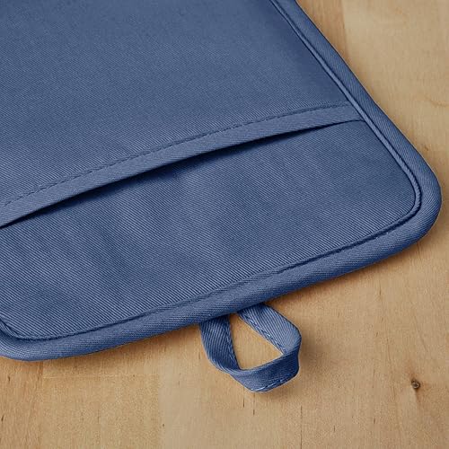 Miniatura 4 de KitchenAid - Juego de agarraderas de silicona suave y acanalada, azul Willow, 7 x 9 pulgadas