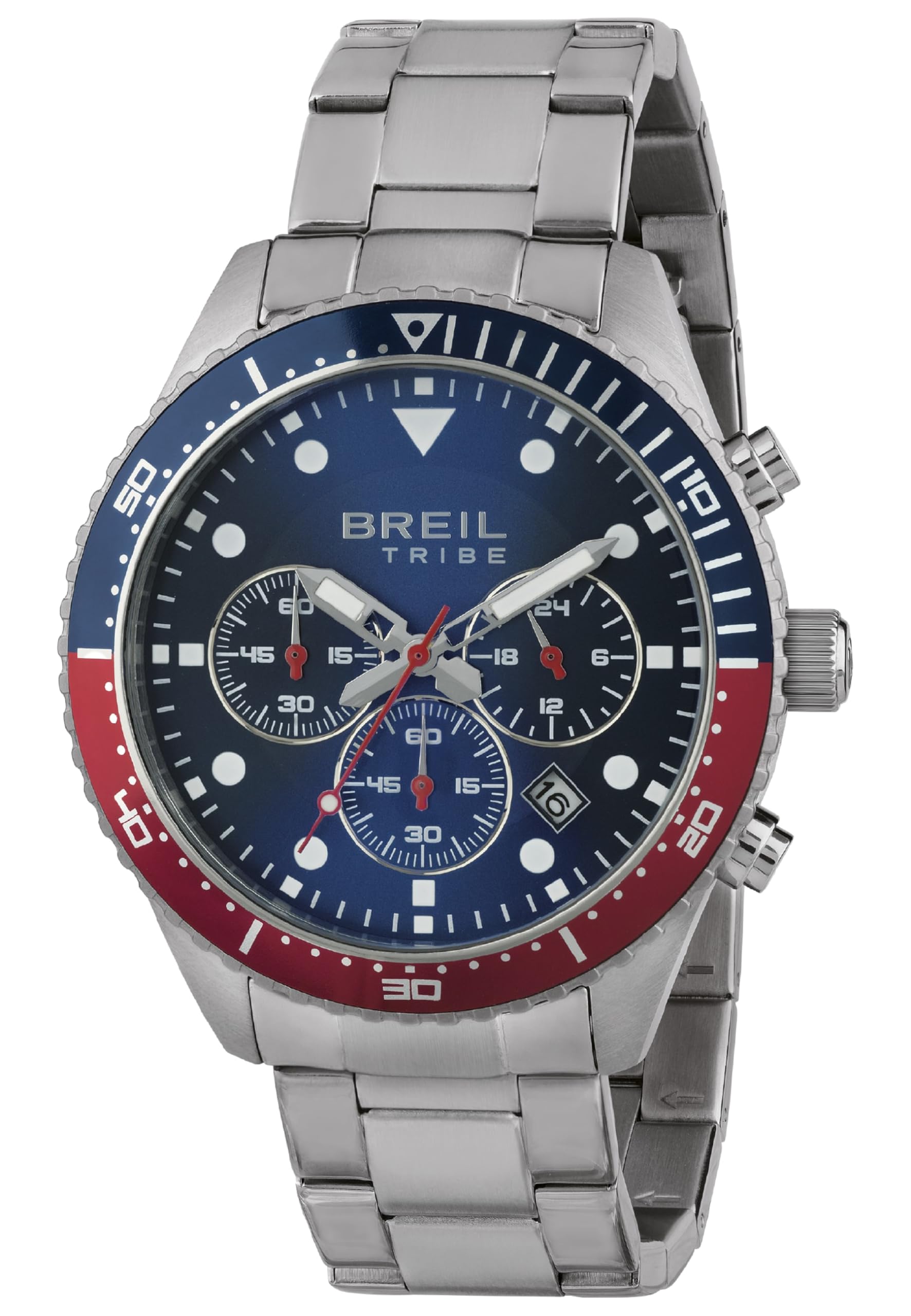 Breil - Watch Collection SAIL Movement Chron for Men, Silver-Blue-red, Standard Size, Modern