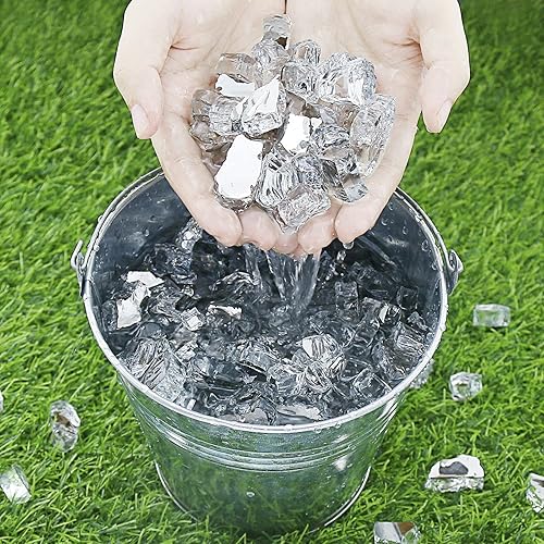 Miniatura 8 de Utheer Vidrio para hoguera de 10 libras, vidrio templado reflectante de 12 pulgada para fogata de propano, rocas de vidrio mezcladas para mesa de