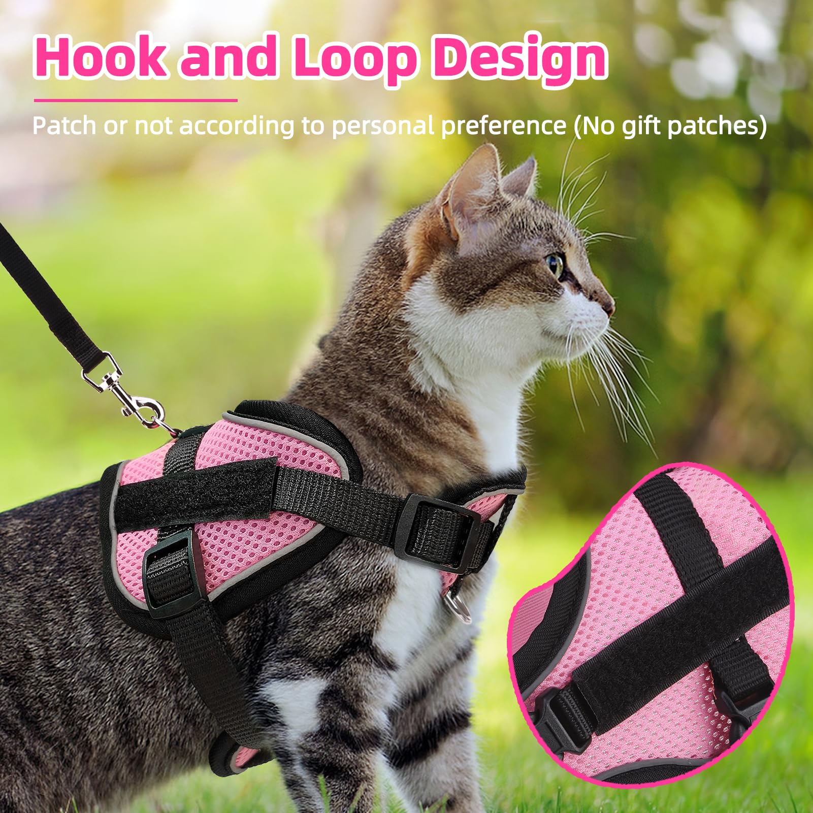 Escape-Proof Cat & Small Dog Walking Jacket Harness - Adjustable, Padded, Reflective Mesh Vest