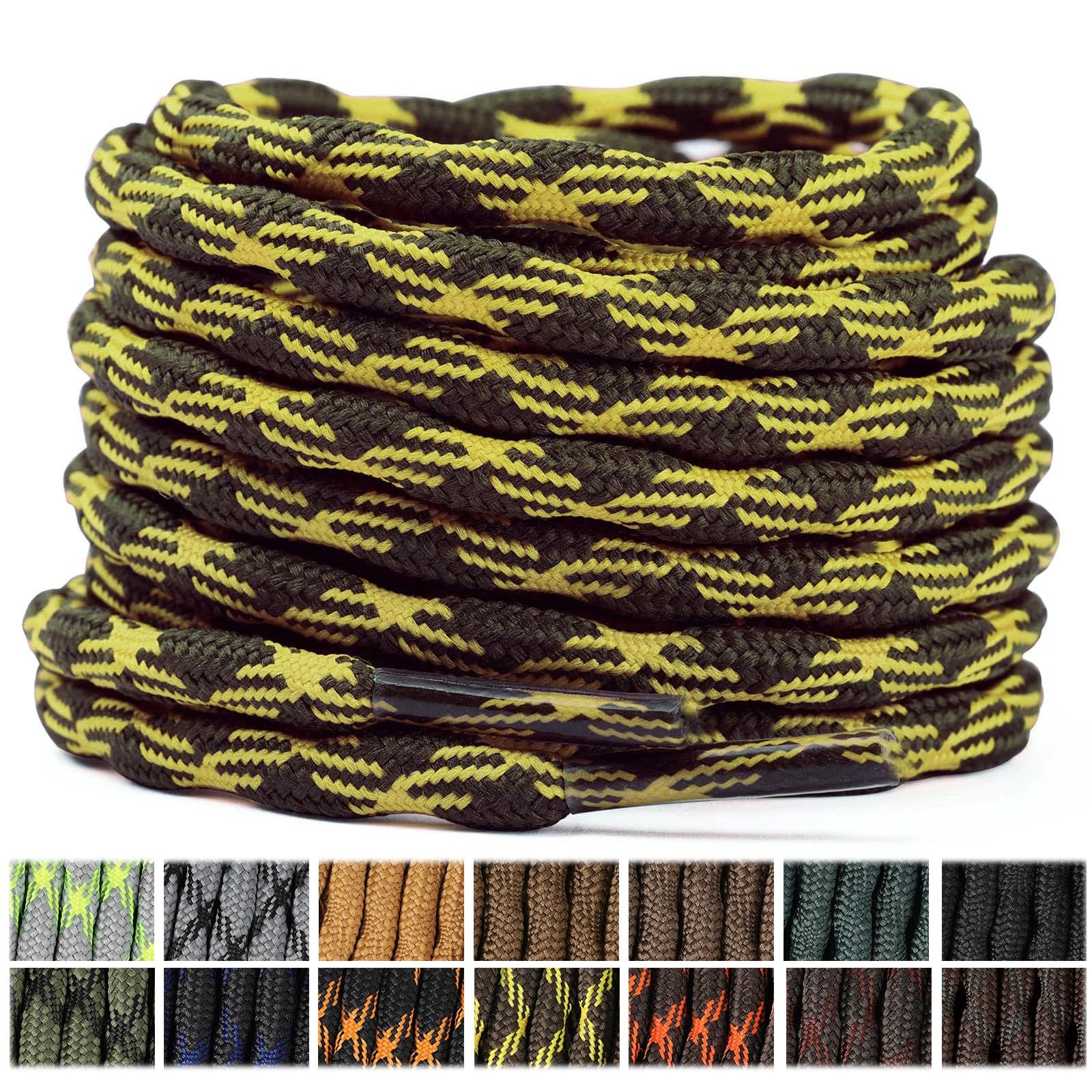 Stepace 2 Pares Cordones Redondos 4,5mm para Botas de Senderismo, Montaña y Trabajo, Cordones de Nylon Resistentes para Trekking — view 12