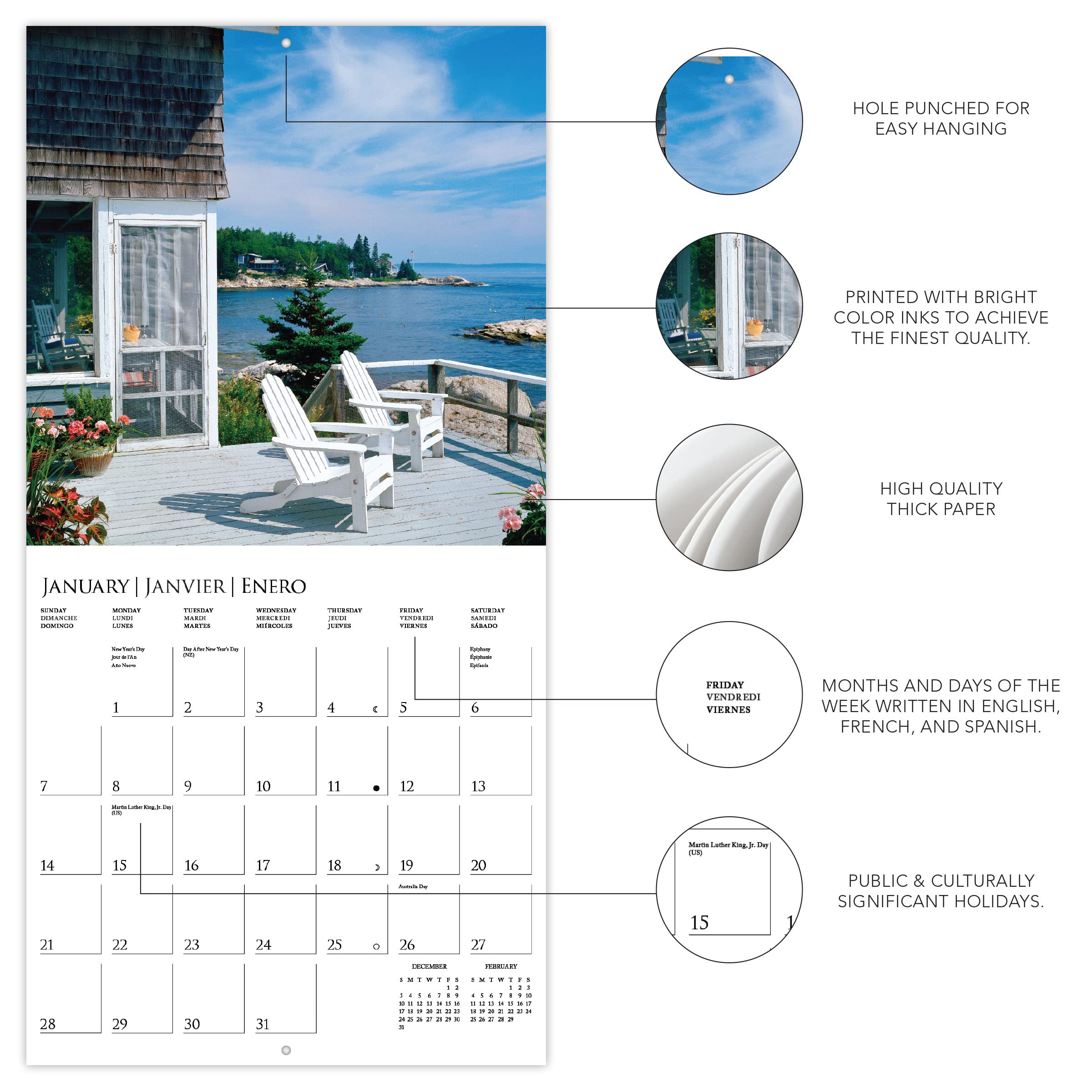 Graphique 2024 On the Porch Wall Calendar - Image 3