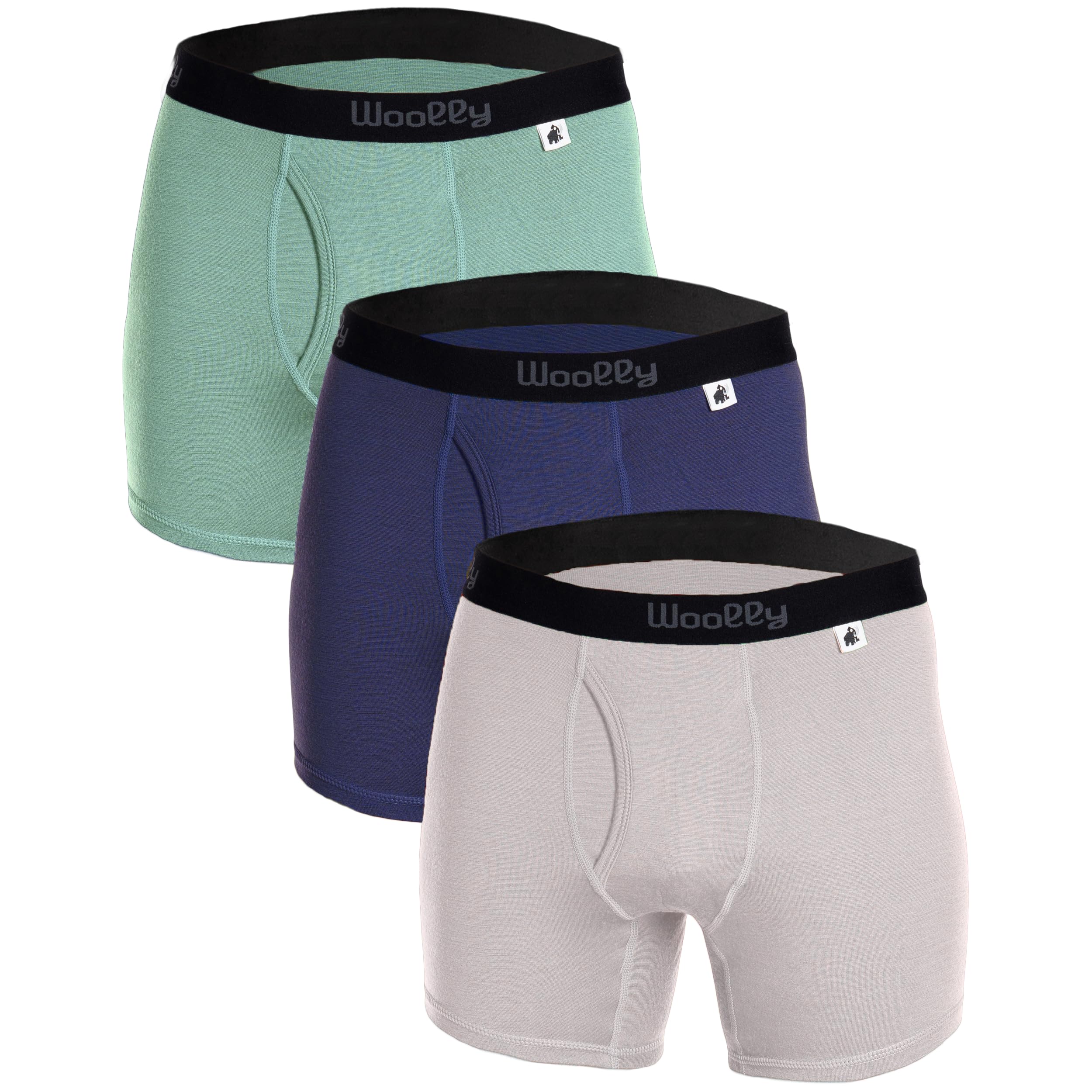 Woolly Men's 100% Merino Wool Active Boxers for Everyday, RWS Certified