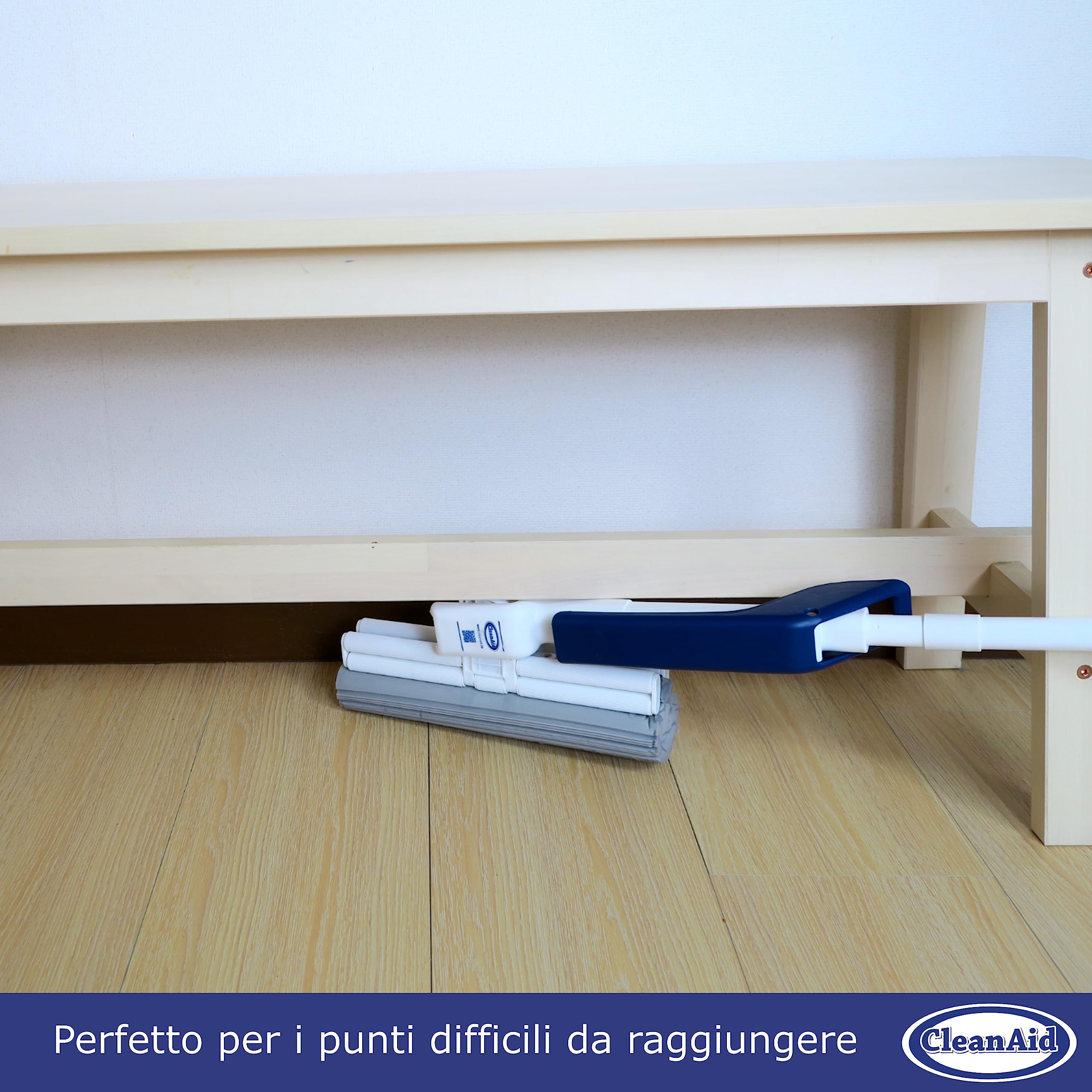 OneTouch Magic CleanAid, scopa mocio in PVA, ultra assorbente, permette di pulire i pavimenti senza bagnarsi e sporcarsi, ideale per tutte le superfici lisce