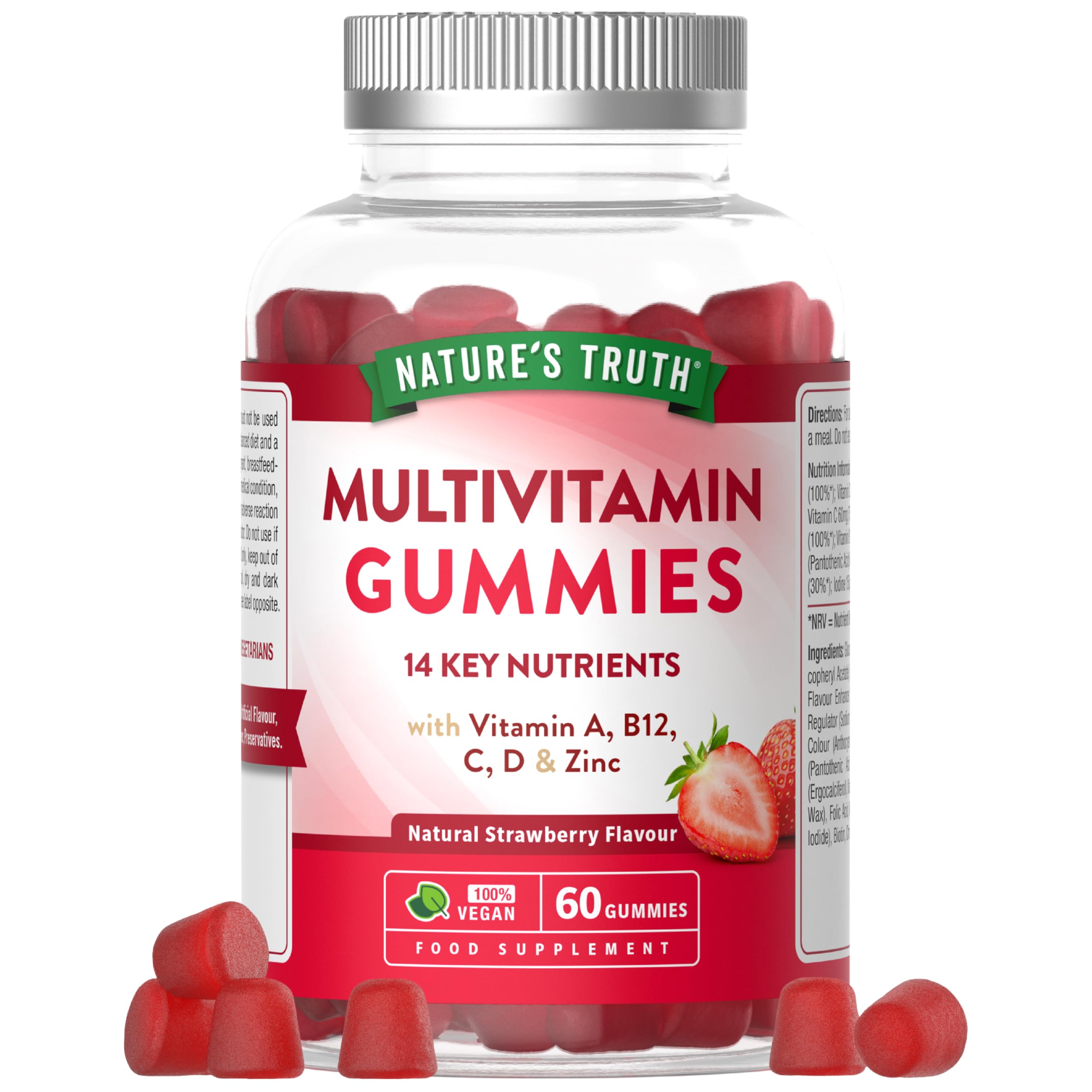 Multivitamin Gummies for Adults - 14 Key Nutrients - 60 Count