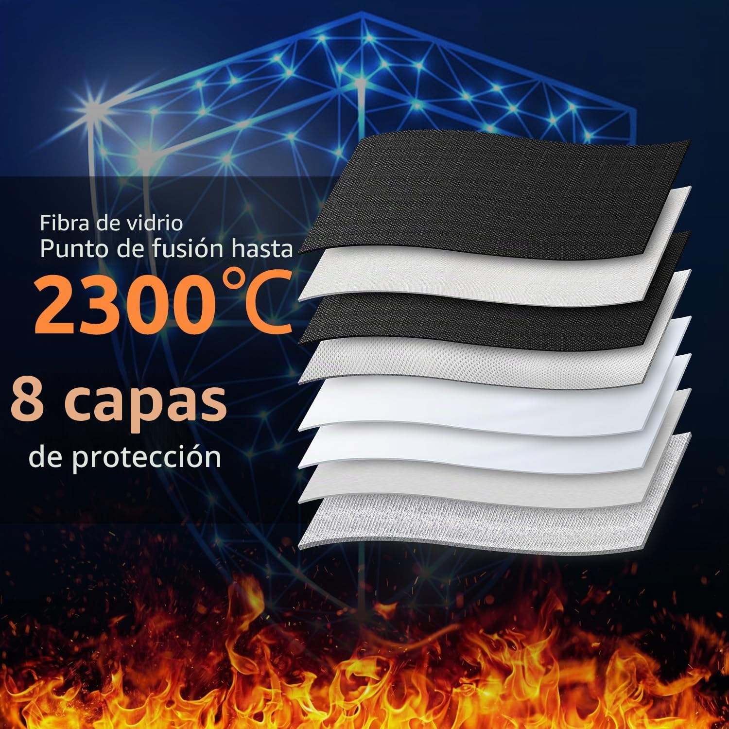 JASCOPRO Ebike Bolsa de la batería, 8 Capas de protección contra Incendios a Prueba de Fuego Bolsa de la batería hasta 1400 ° C, 49 * 15 * 15cm (L)