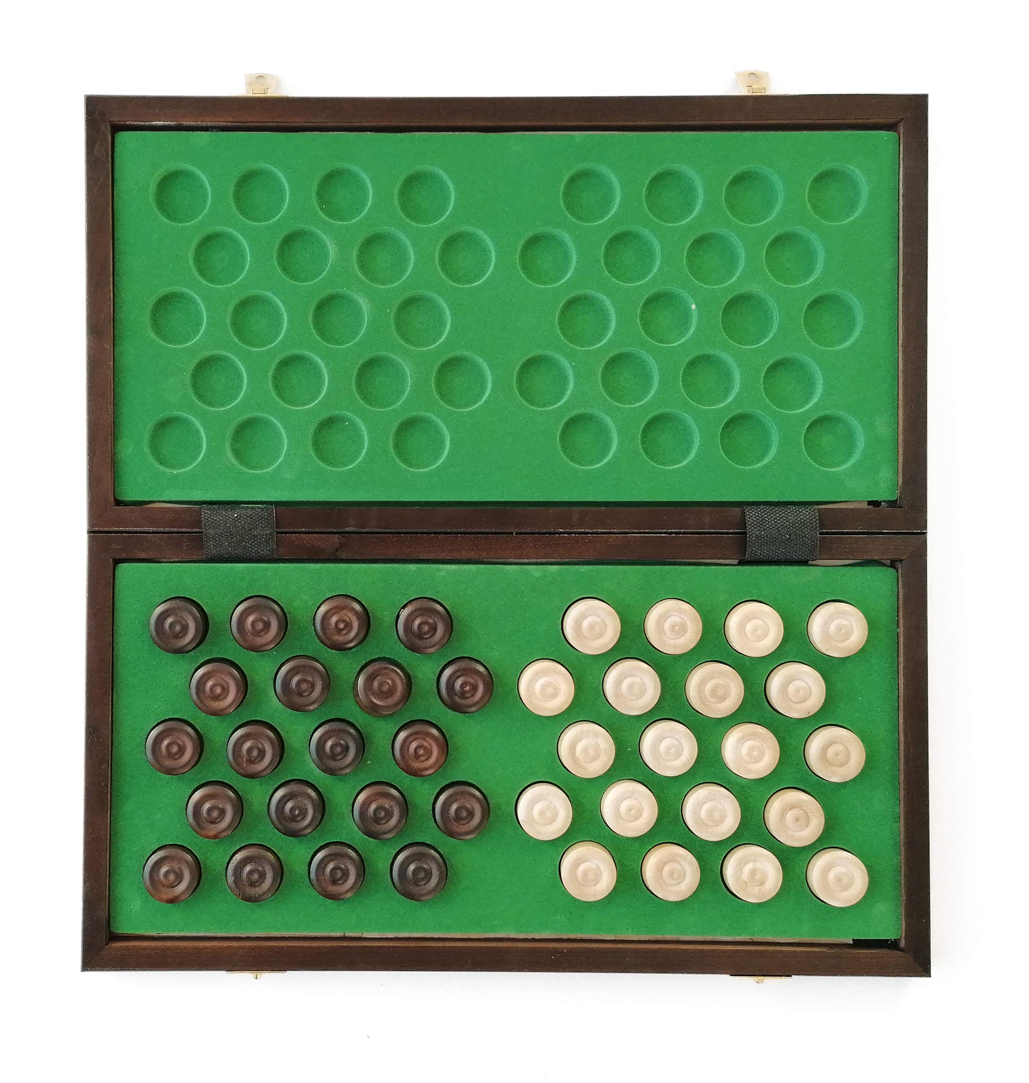 Vintage - Jeu de dames Damier ancien en bois avec Plateau