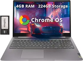 Lenovo Ideapad 3 39.6 cm FHD Chromebook, Intel Celeron N4500, 4GB LPDDR4X, 64GB SSD + 160GB Docking Station, Teclado Numérico, Webcam, Wi-Fi 6