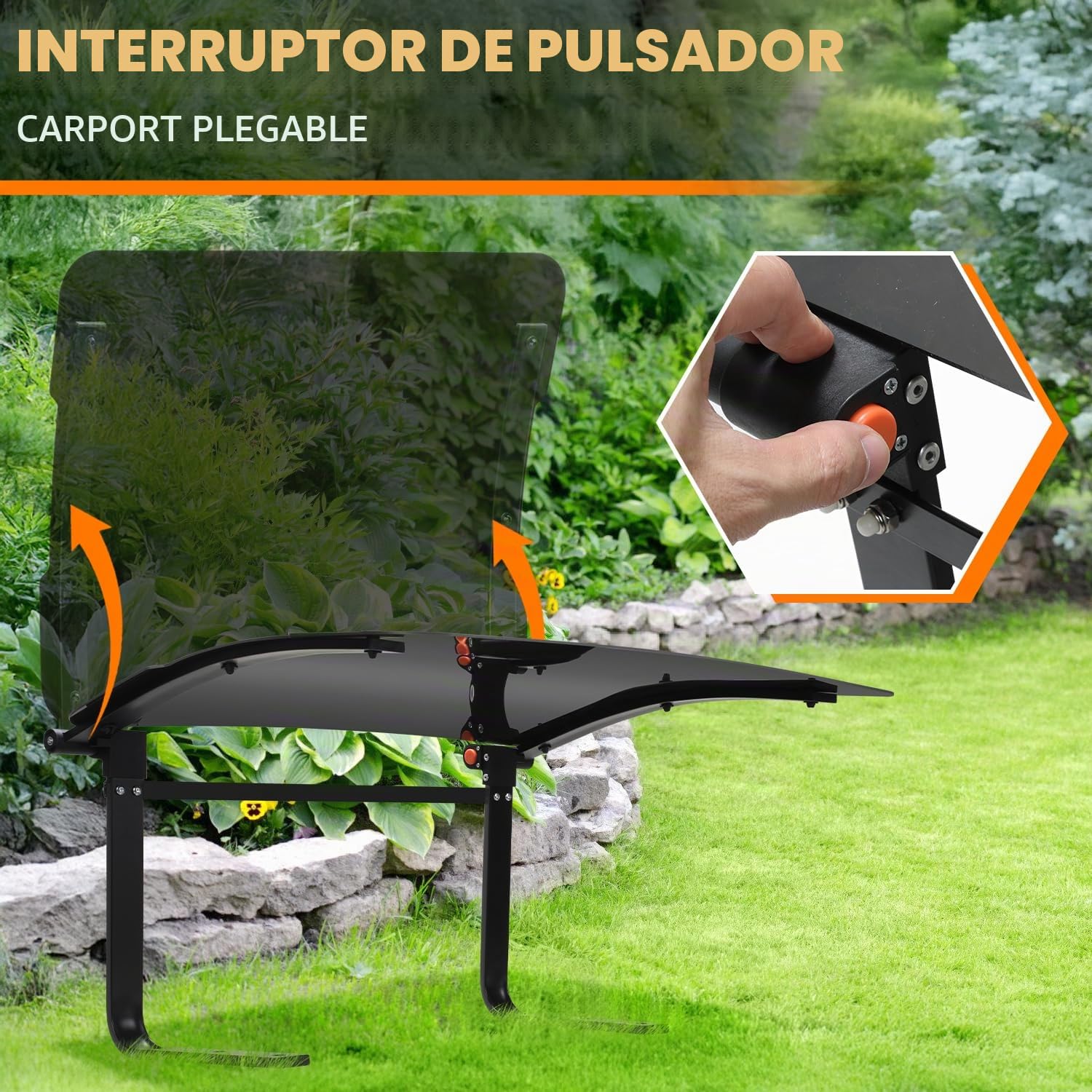 Daromigo Garaje para robot cortacésped cubierto, garaje para robot cortacésped, resistente a la intemperie, 73 x 57 x 40 cm, material metal y plástico