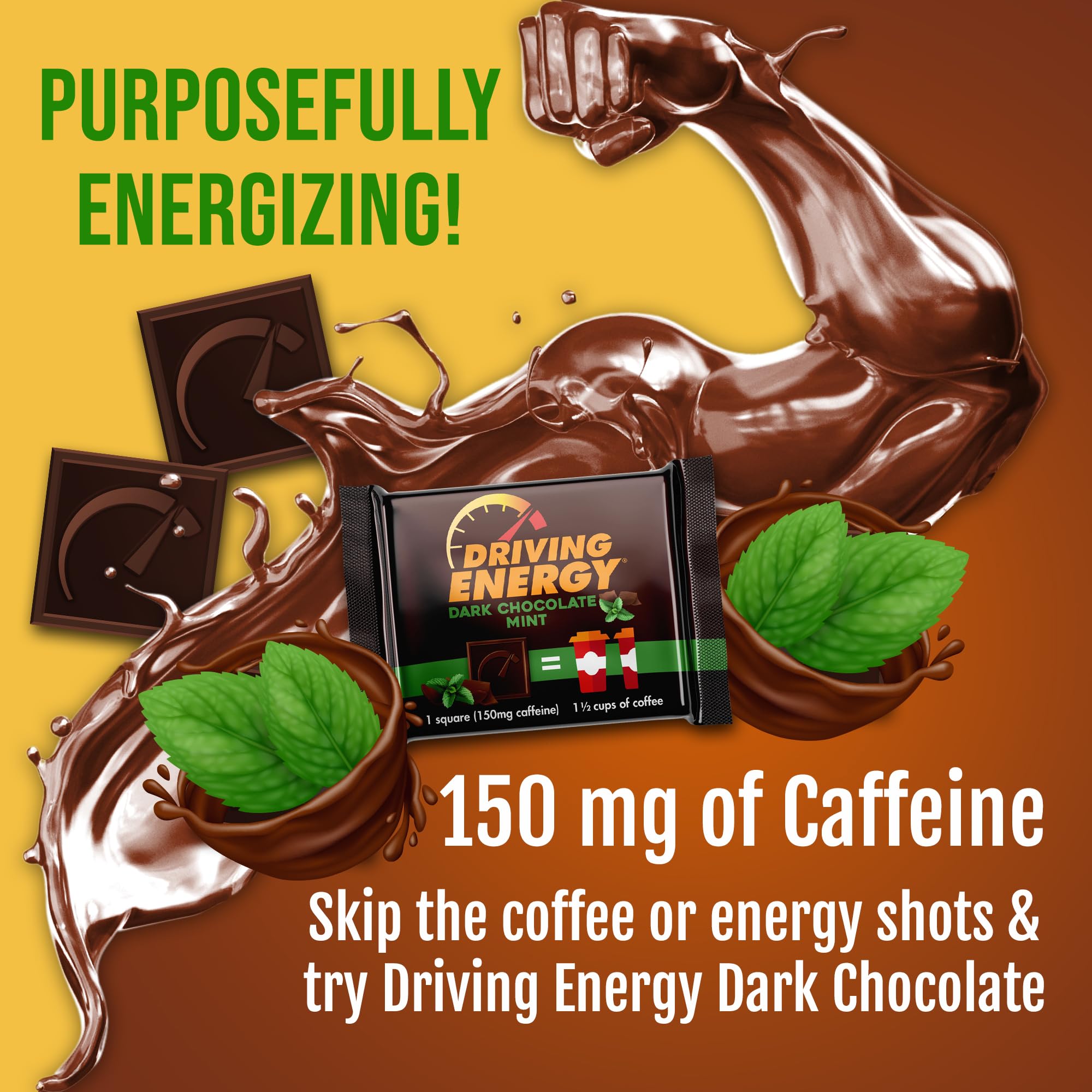 Amazon.com : Driving Energy - Caffeinated Energy Bite Size - Dark