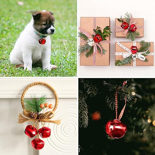 Miniatura 7 de Cascabeles para manualidades, cascabeles grandes de 1 pulgada a granel, 50 campanas de Navidad para manualidades, festivales, hogar, corona,