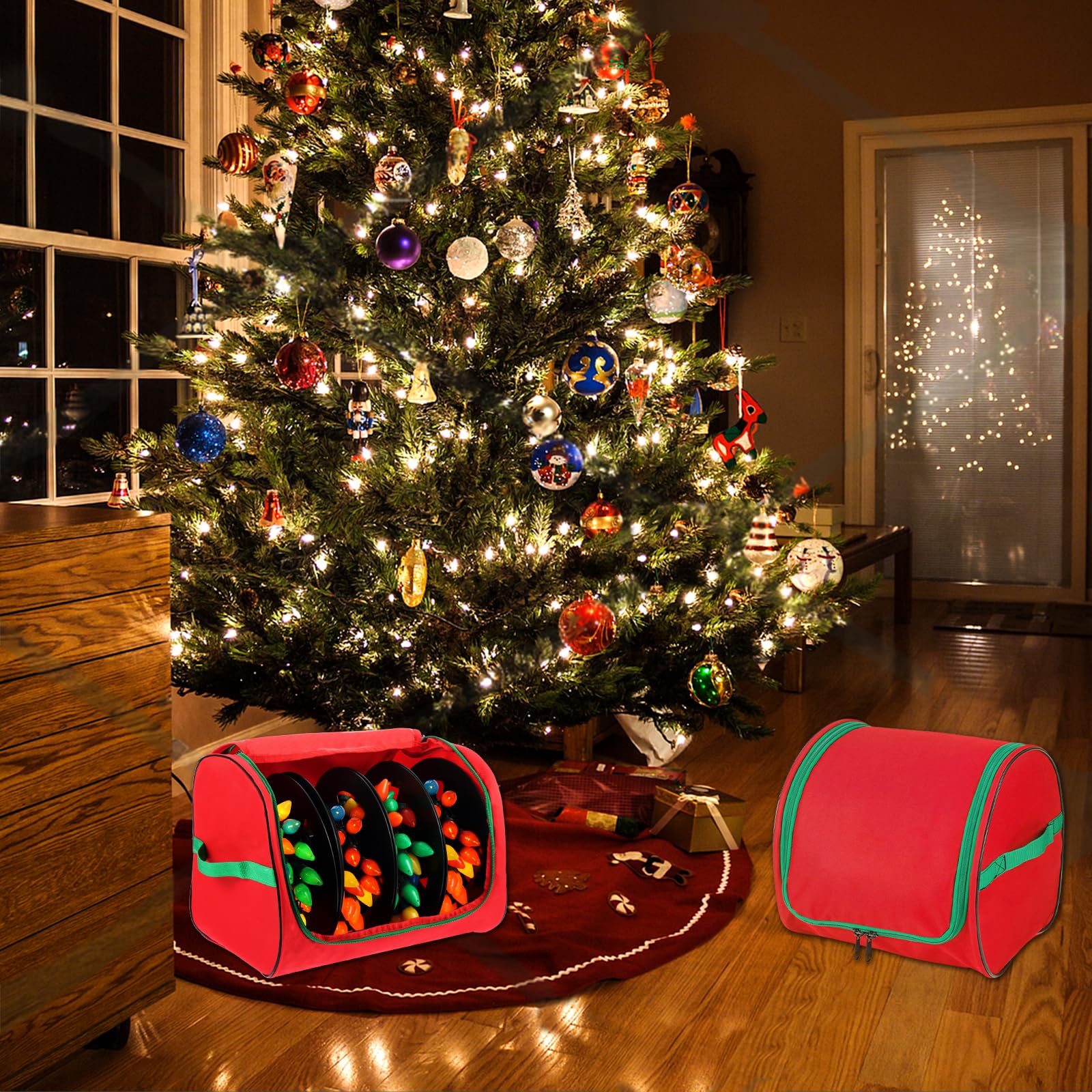 4 Stück Lichterketten Aufwickler Set mit Tasche – Kabel Organizer für Weihnachtsbeleuchtung & Kabel – Aufbewahrung ohne Kabelsalat