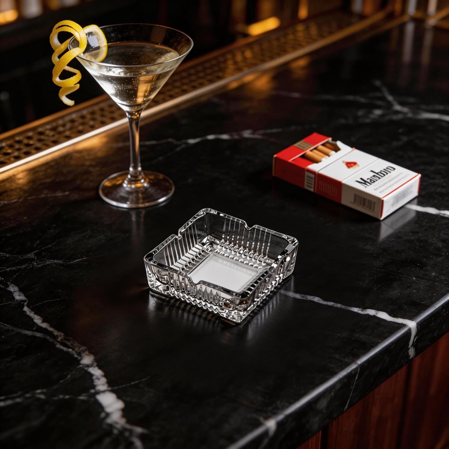 3 Pack 4 inch Square Glass Ashtray, Clear Thick Tempered Glass Cigarette Ash Tray, Easy Clean Heavy Duty Smoke Tray for Home Office Outdoor Party Decoration ash tray cigarette clear