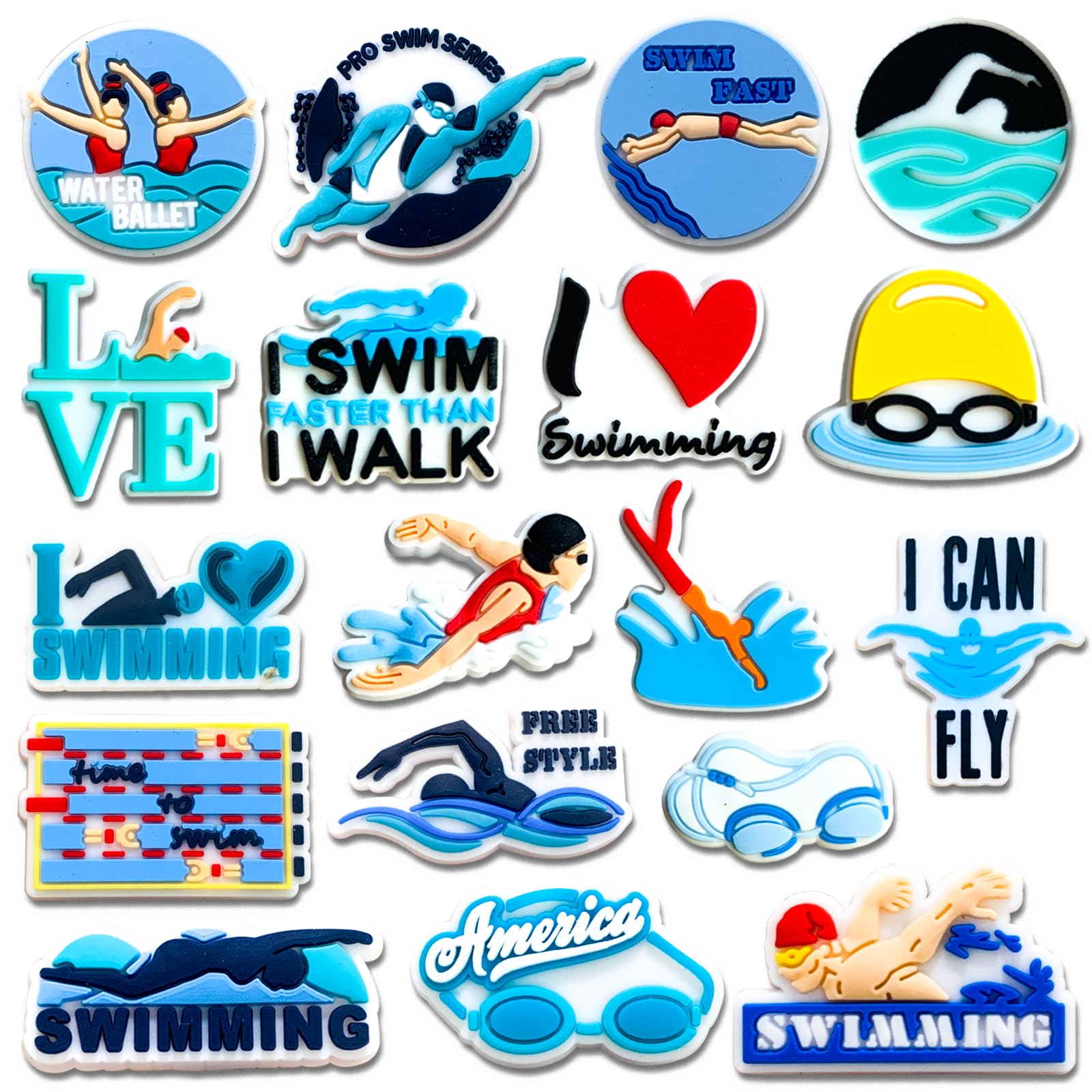 Wlyosvje Sports Ball Shoe Charms for Clog Sandals, Baseball Basketball Softball Volleyball Soccer Cheerleading Swimming Gymnastics Shoes Decoration Charms for Men Women