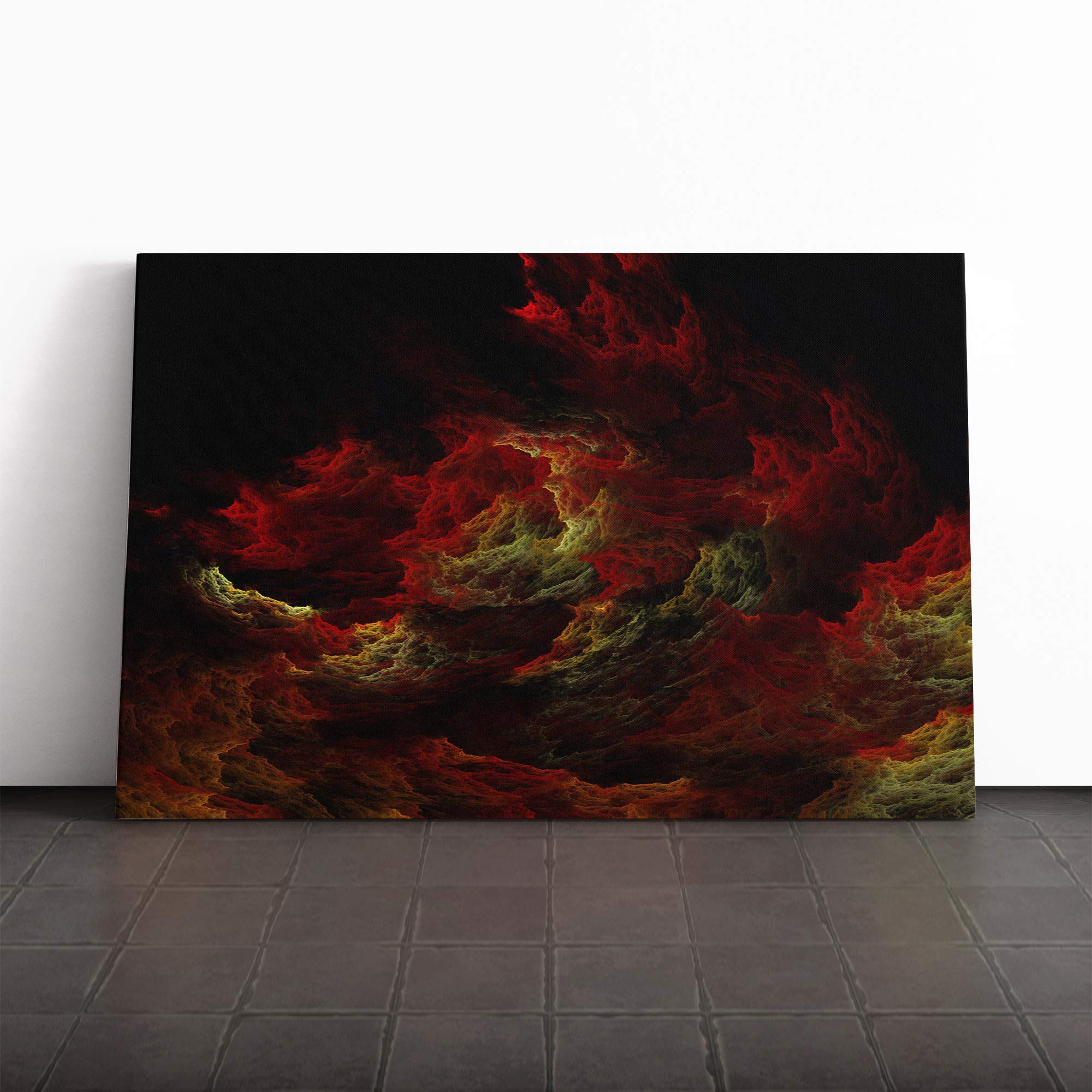 Wall Orange Abstract Art (4) Canvas Print | Gallery Wrapped 30mm Frame Wall Art | 20x14 inches | Ready to Hang | Abstract Still Life Picture | Living Room Bedroom Lounge Office