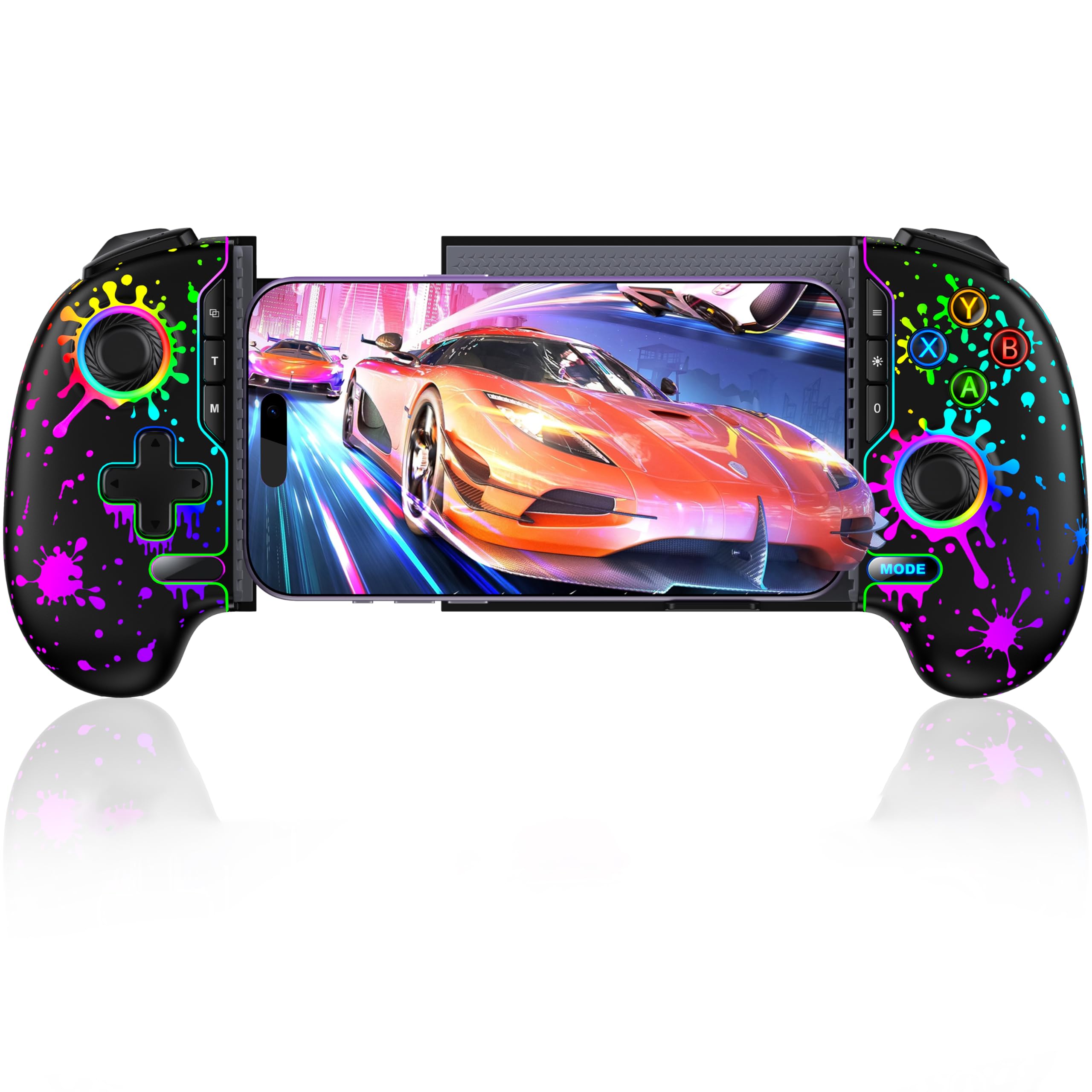 NinjaPlusOX Mobile Gaming Controller for iPhone/Android with Hall Joystick, Wireless Phone Controller with Phone Case Support, Compatible with Xbox Game Pass, Steam Link, Call of Duty, Roblox