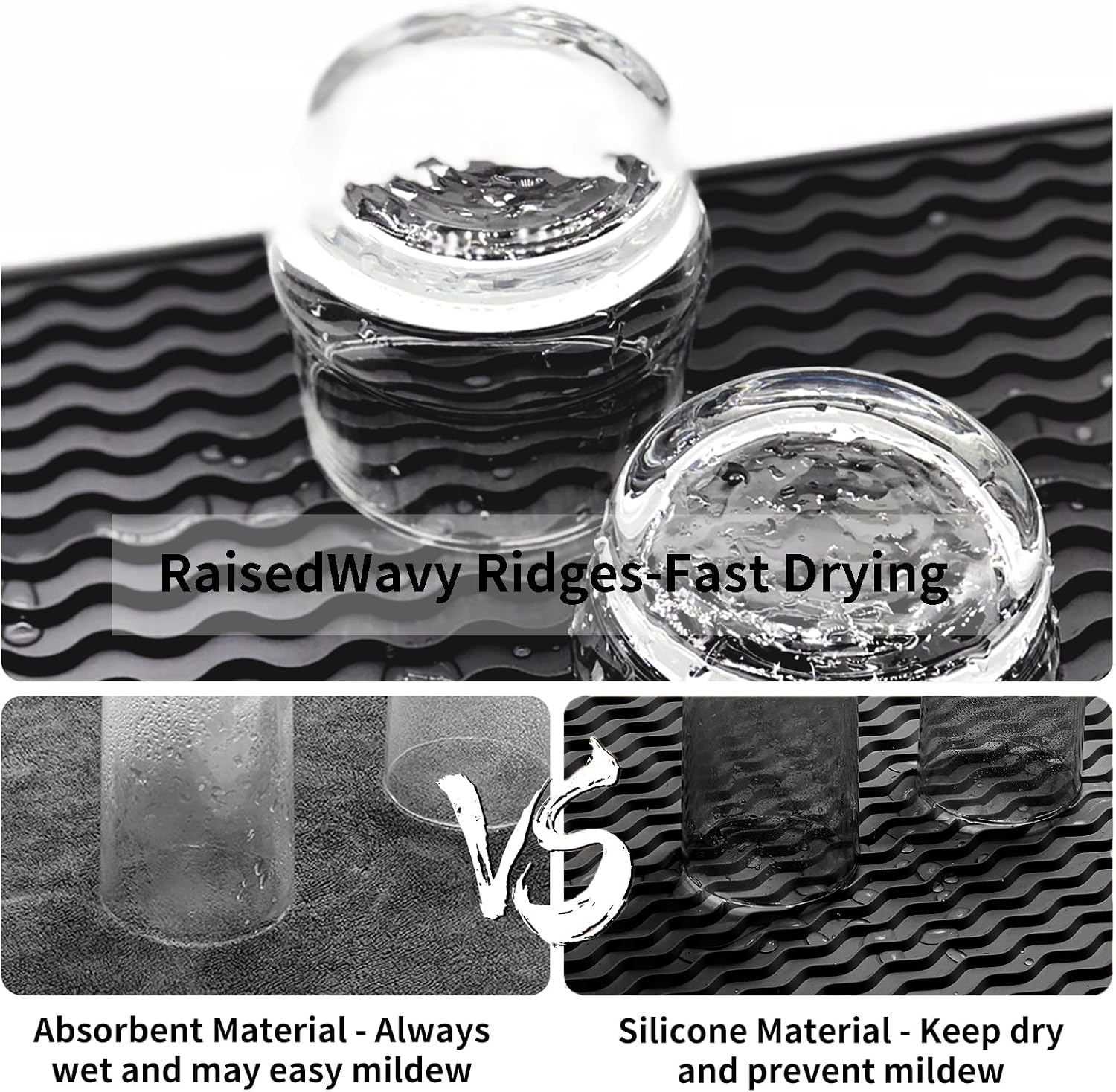 ZLR 4-in-1 Silicone Mat: Air Fryer & Coffee Maker, 12"x12", Black image 2