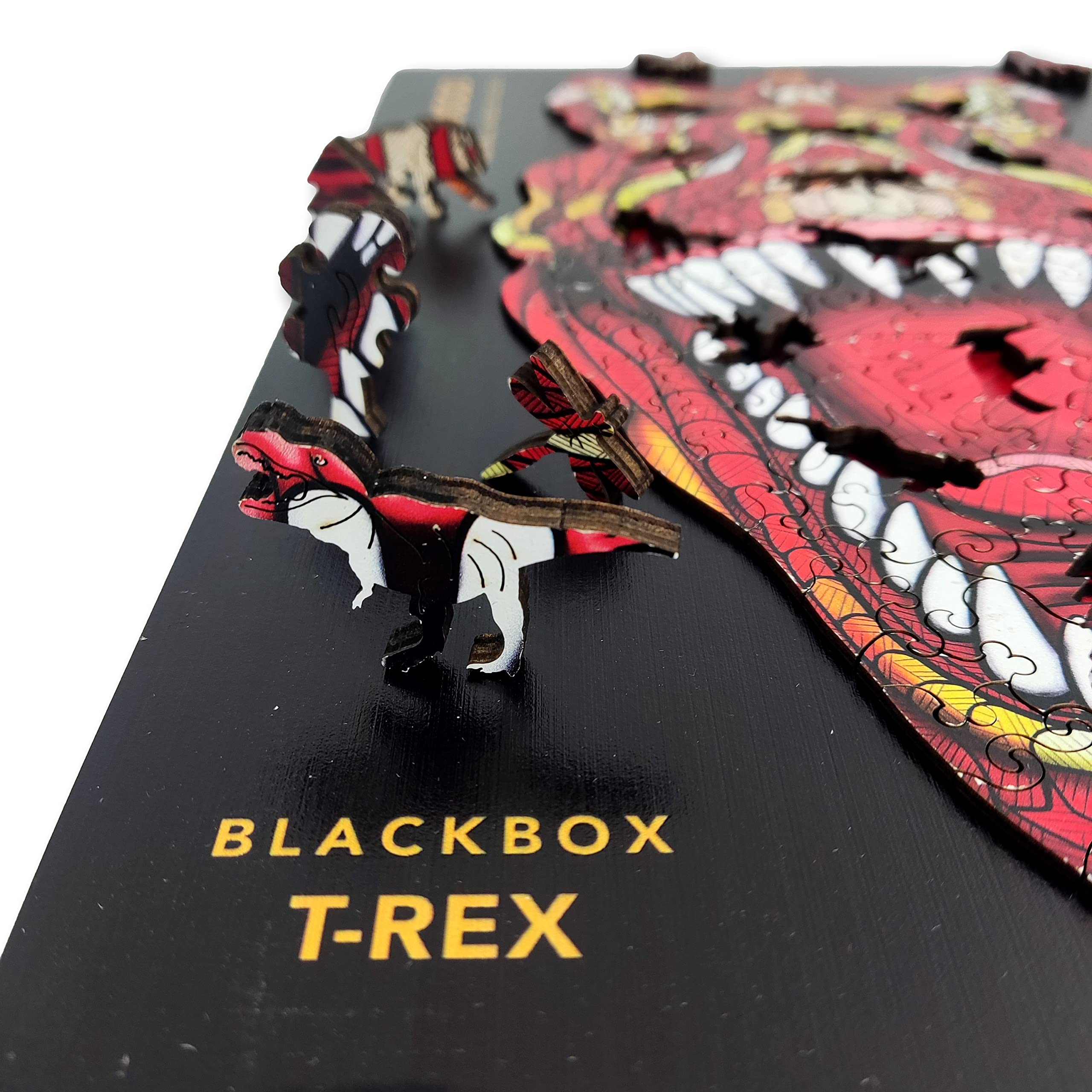 ANIWOOD Holzpuzzle Erwachsene Tieren. Gestanzter Deckel, Lebensgroße Puzzle-Box. 3 Schwierigkeitsmodi, dekoratives Element. Einzigartige Puzzleteile (T-Rex, L)