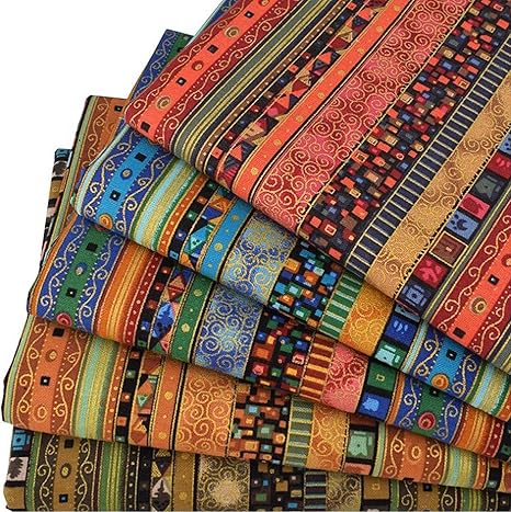 Amazon Vackside カットクロス 民族 エスニック柄 5枚セット 布 プリント 生地 ハギレ 手芸 パッチワーク 50cm 40cm 布 生地 通販