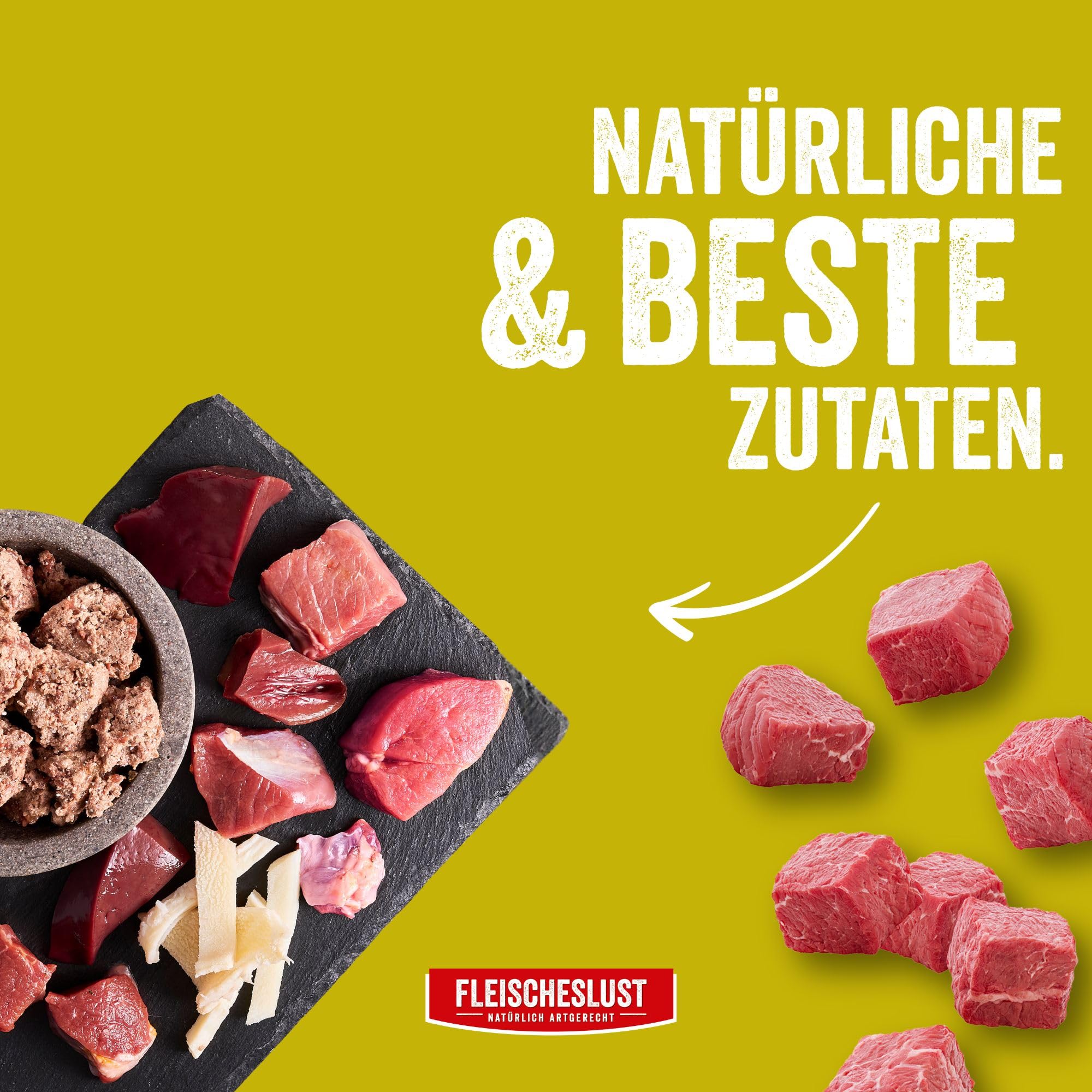 Fleischeslust Comida húmeda para perros y gatos | Steakhouse cabra pura (6 x 800 g) | latas de carne pura | monoproteína | alimentos complementarios | sin cereales | sensible