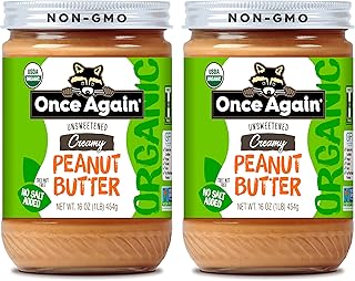 Once Again Organic Creamy Peanut Butter, 16oz - Salt Free, Unsweetened -...