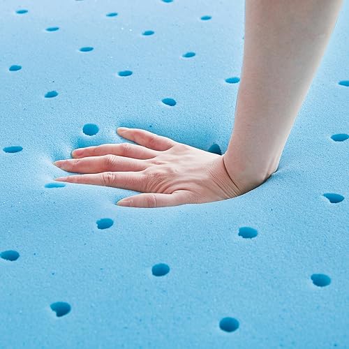 Vista 26 de CHUN YI Cubrecolchón con infusión de gel de 2 pulgadas, espuma viscoelástica refrescante, transpirable, soporte corporal ventilado