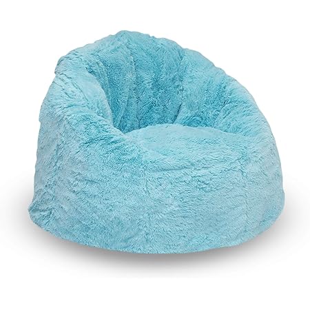 fluffy blue bean bag chair